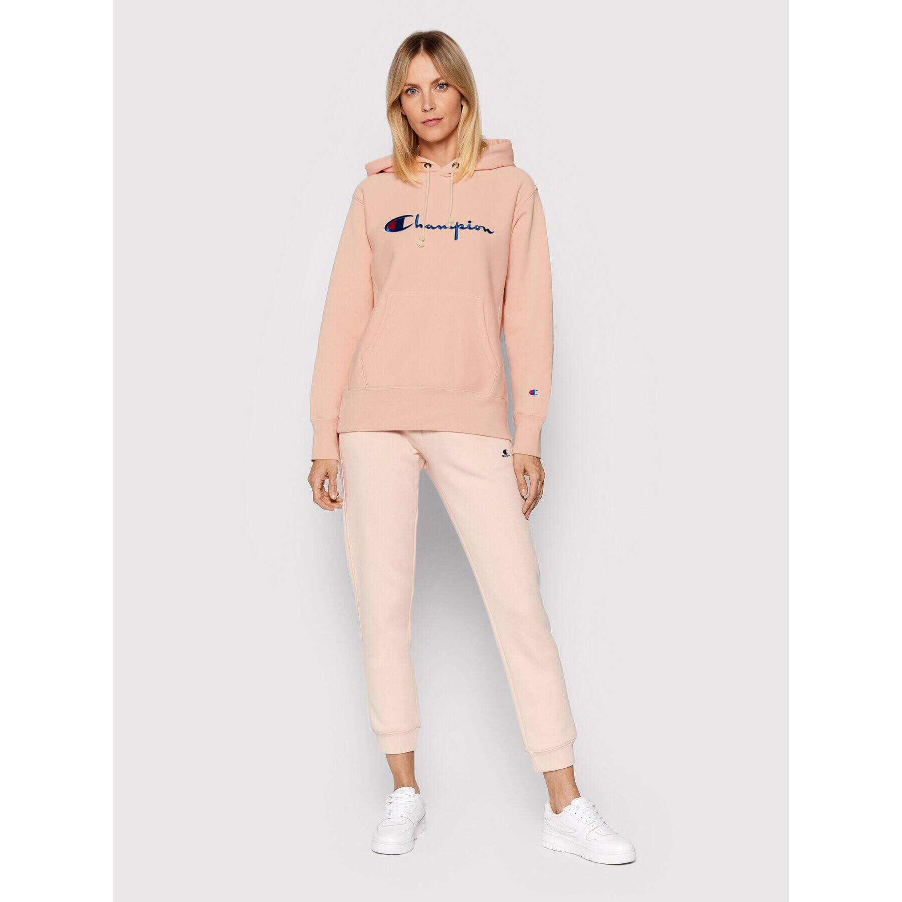 Champion Mikina Script Logo 114788 Růžová Regular Fit - Pepit.cz