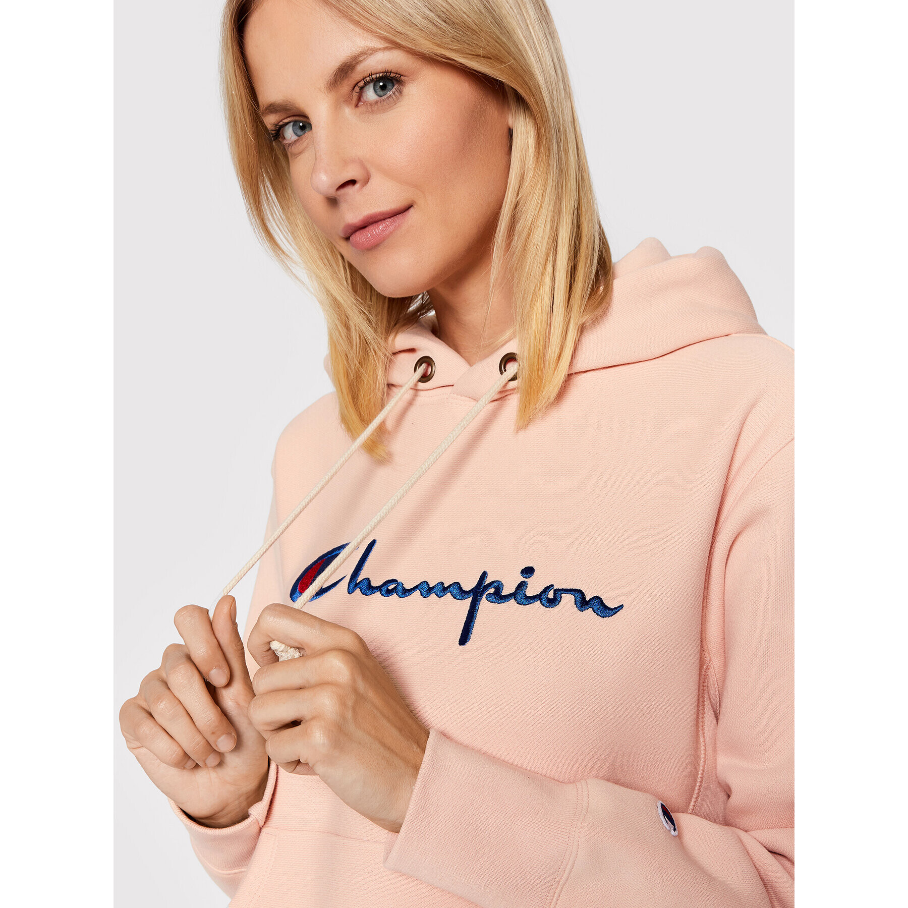 Champion Mikina Script Logo 114788 Růžová Regular Fit - Pepit.cz