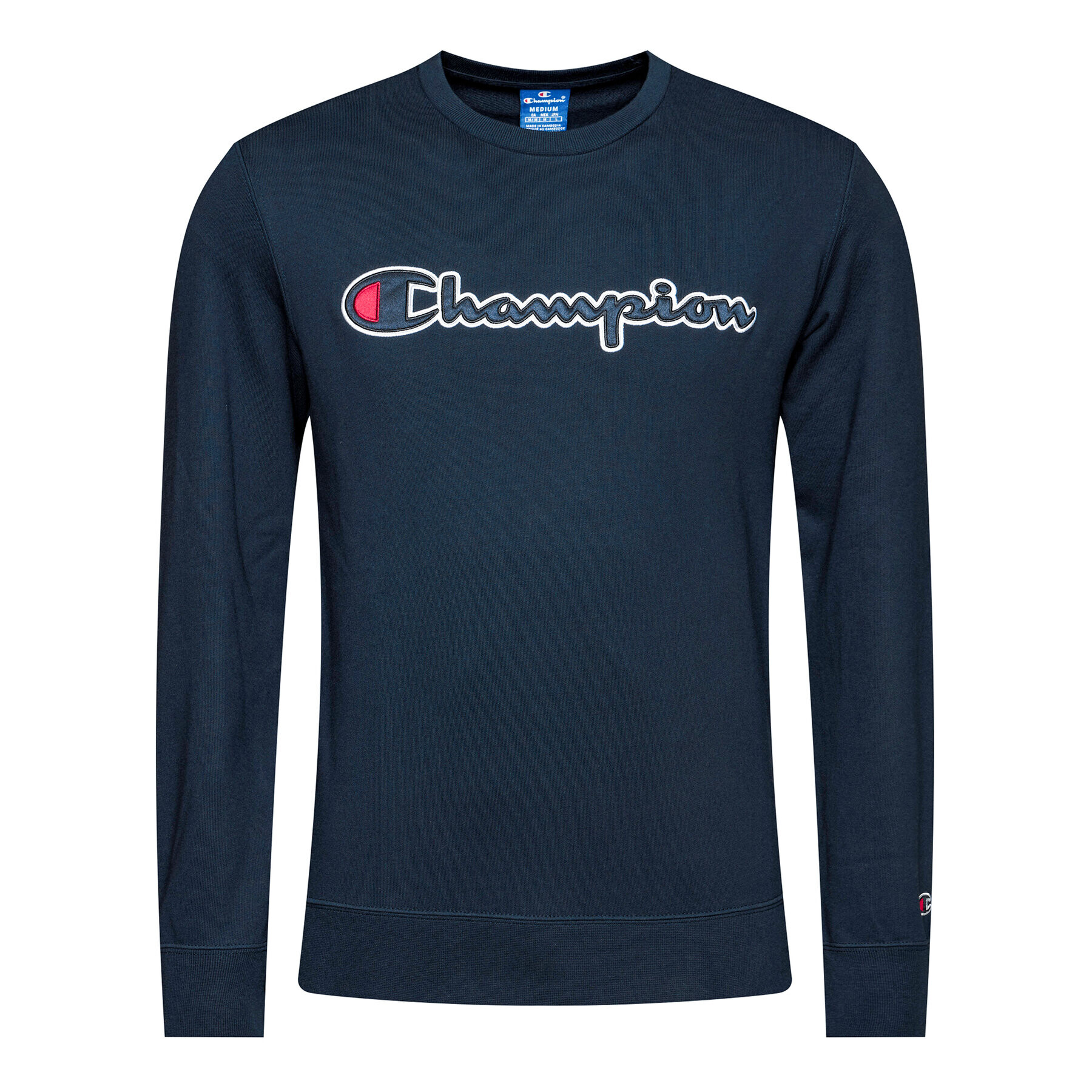 Champion Mikina Script Logo 214188 Tmavomodrá Comfort Fit - Pepit.cz