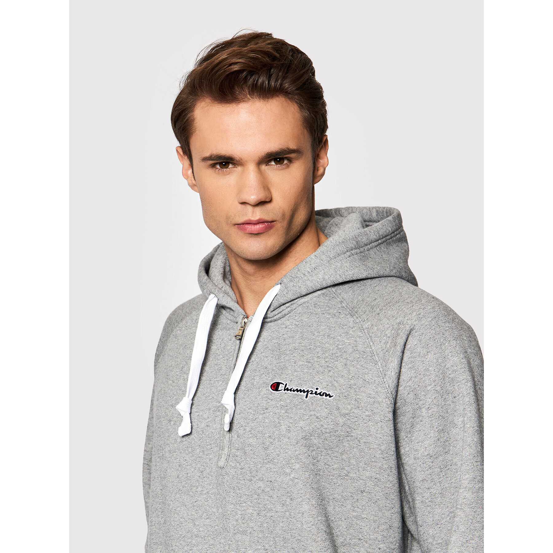 Champion Mikina Script Logo 216483 Šedá Regular Fit - Pepit.cz