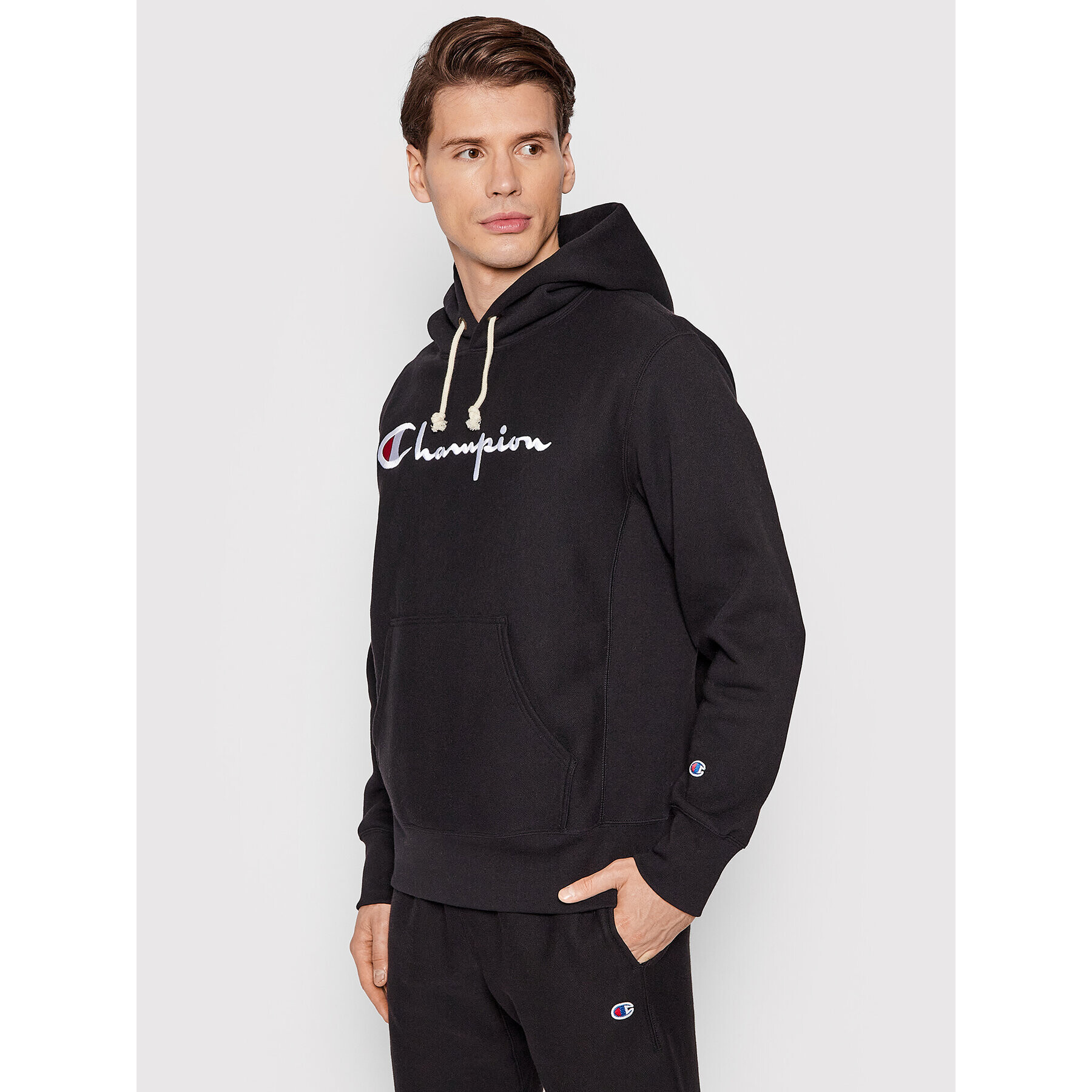 Champion Mikina Script Logo 216499 Černá Regular Fit - Pepit.cz