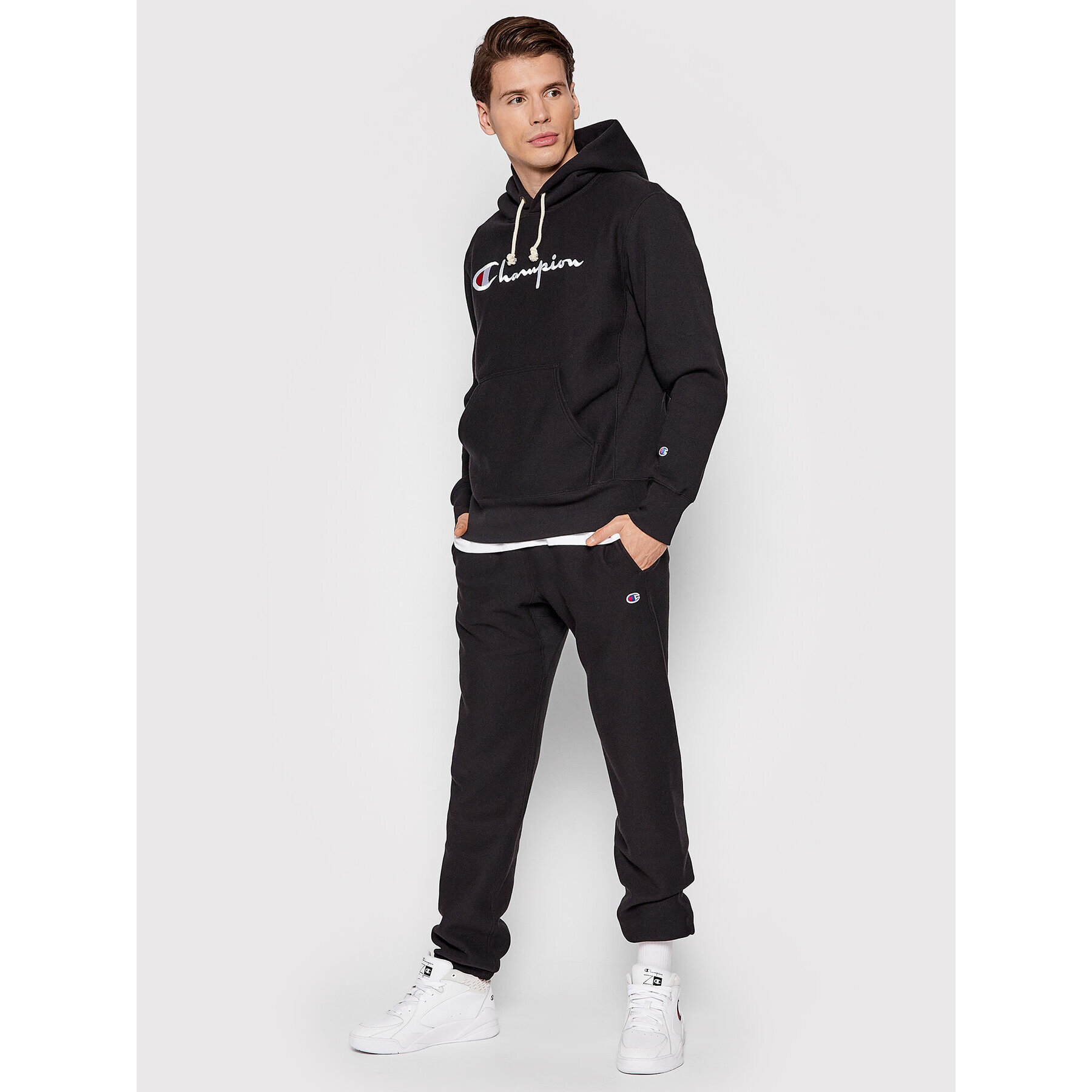 Champion Mikina Script Logo 216499 Černá Regular Fit - Pepit.cz