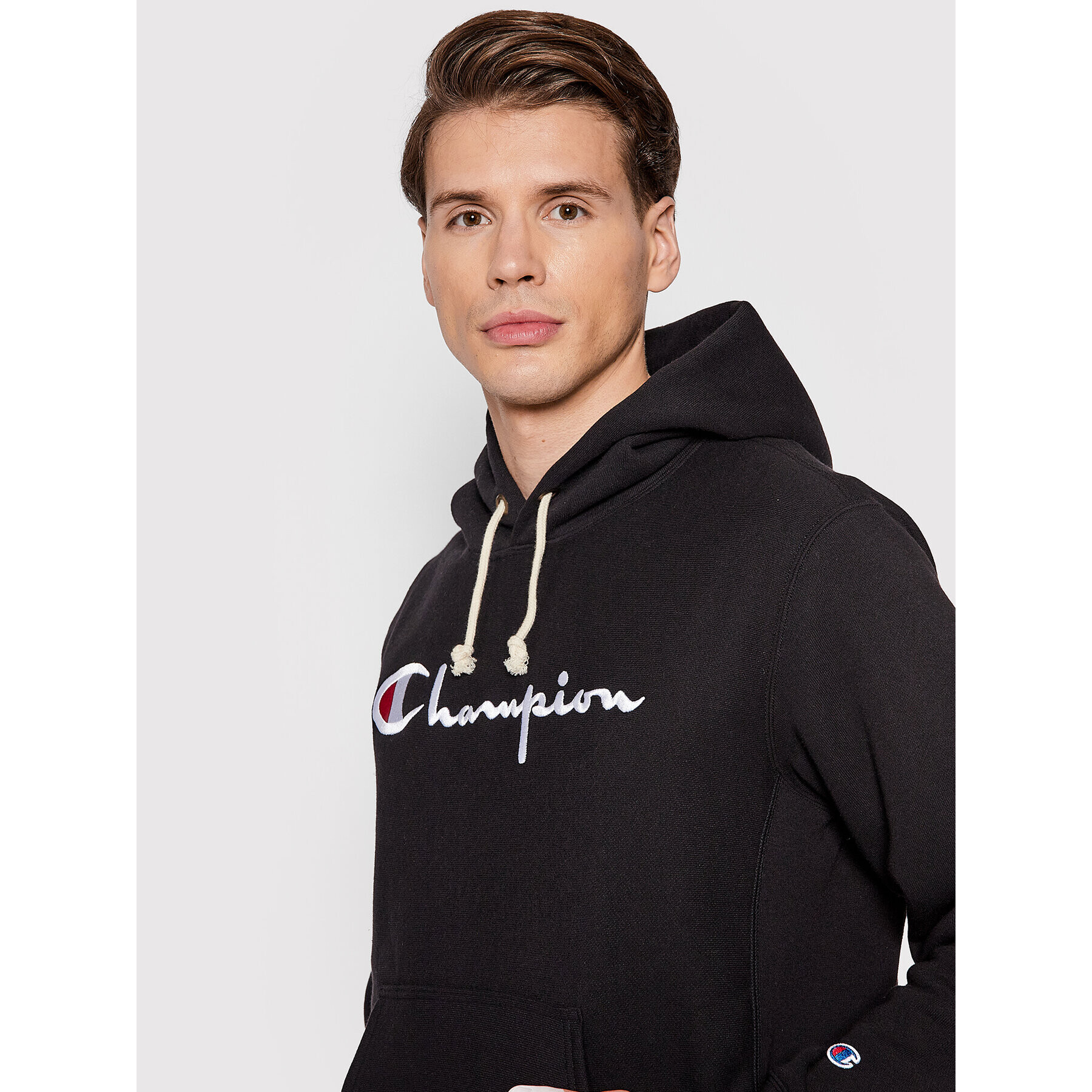 Champion Mikina Script Logo 216499 Černá Regular Fit - Pepit.cz