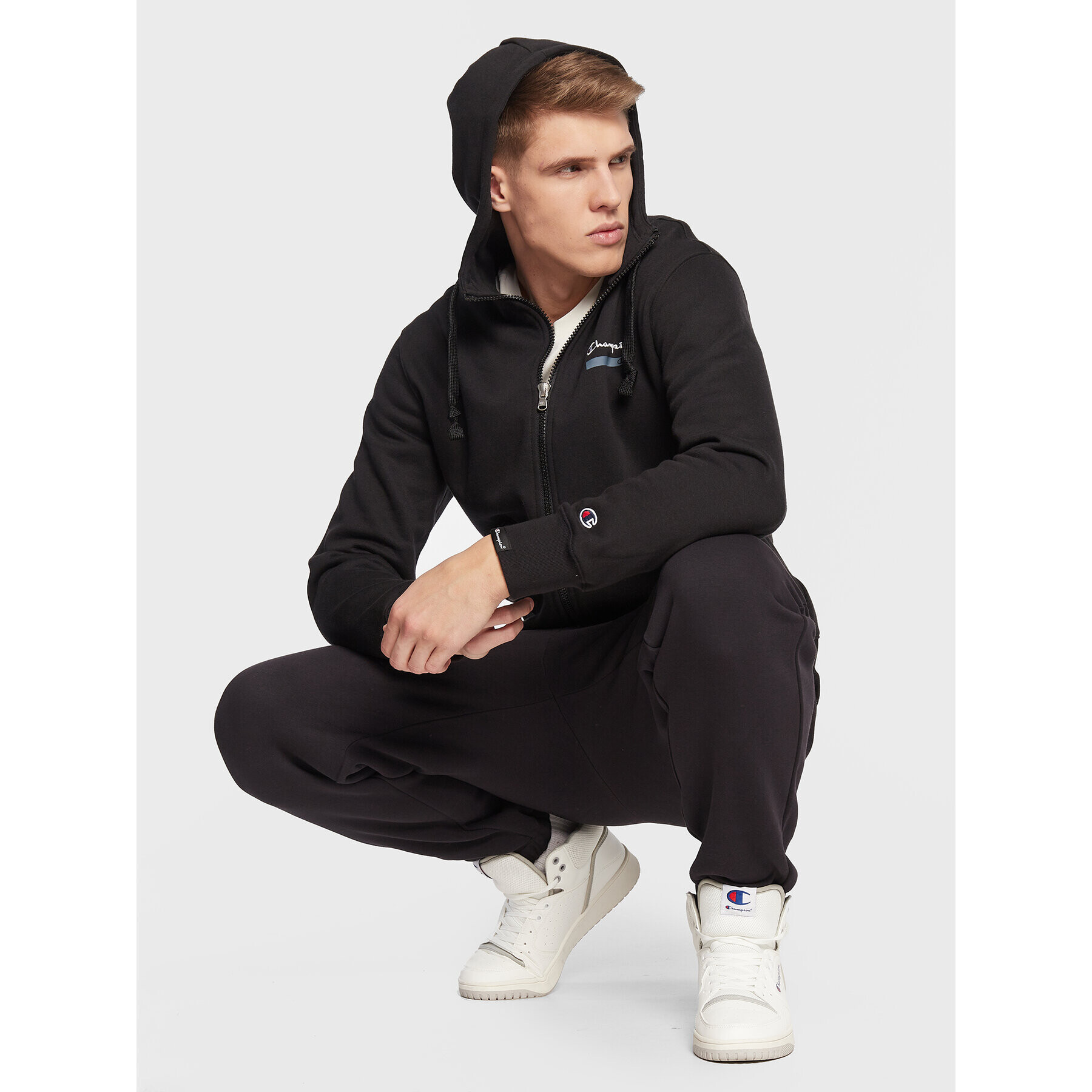 Champion Mikina Script Logo 217874 Černá Regular Fit - Pepit.cz