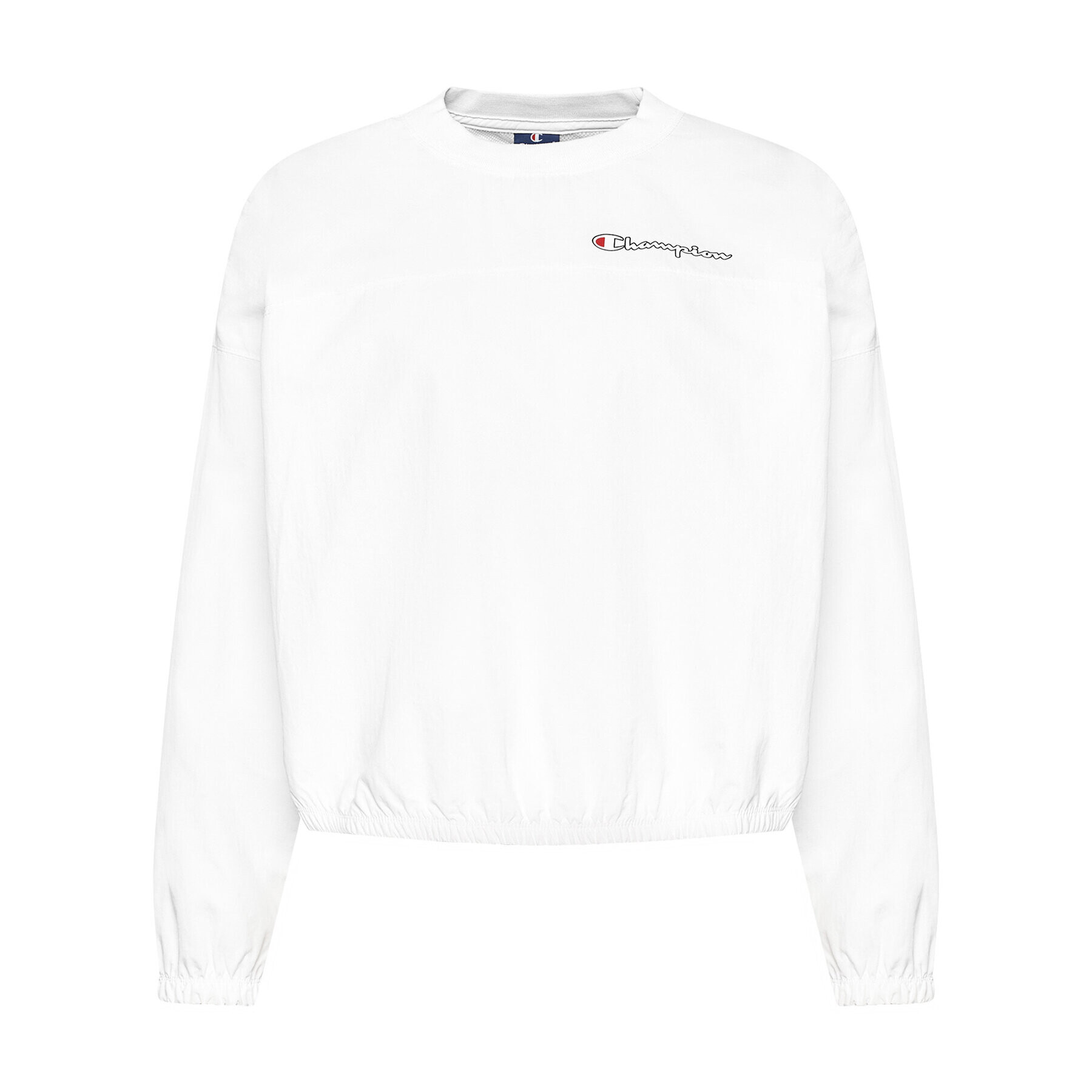 Champion Mikina Script Logo Track 112686 Bílá Oversize - Pepit.cz