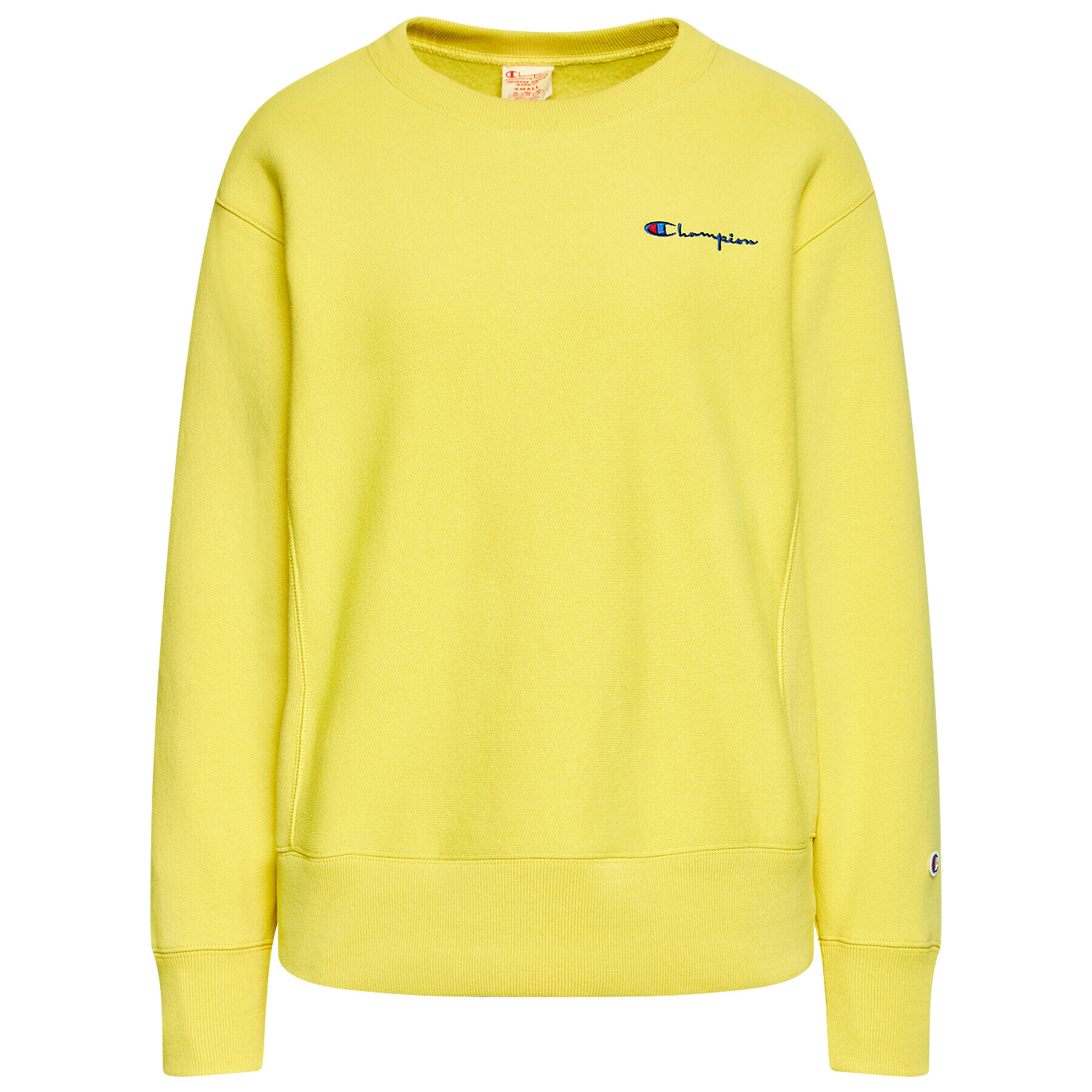 Champion Mikina Small Script Logo 113151 Žlutá Regular Fit - Pepit.cz