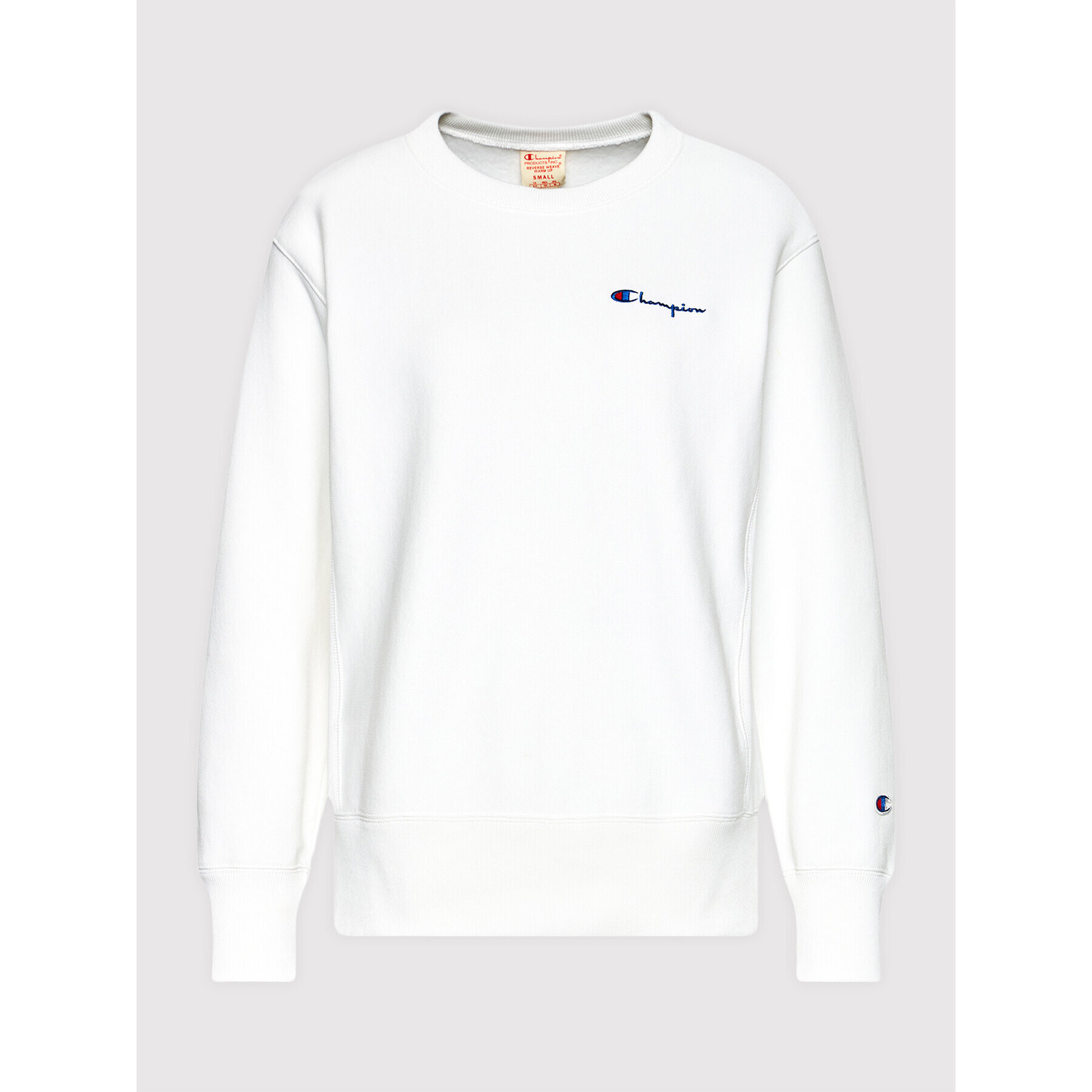 Champion Mikina Small Script Logo Reverse Weave 113151 Bílá Regular Fit - Pepit.cz