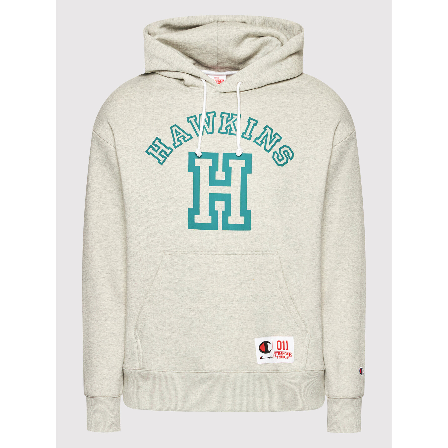 Champion Mikina Unisex STRANGER THINGS Hawkins 217751 Šedá Regular Fit - Pepit.cz