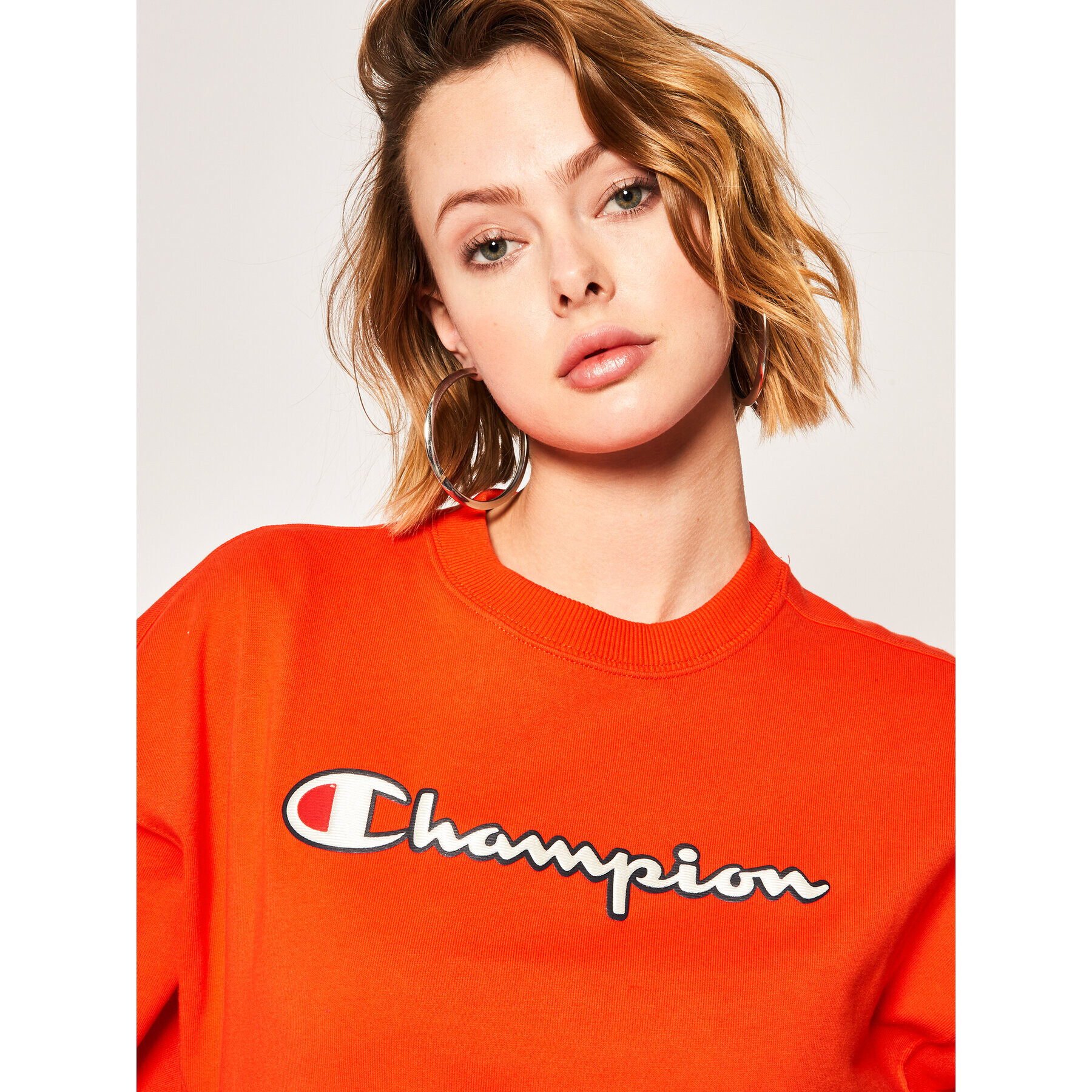 Champion Mikina Vintage Script Logo 112640 Červená Custom Fit - Pepit.cz