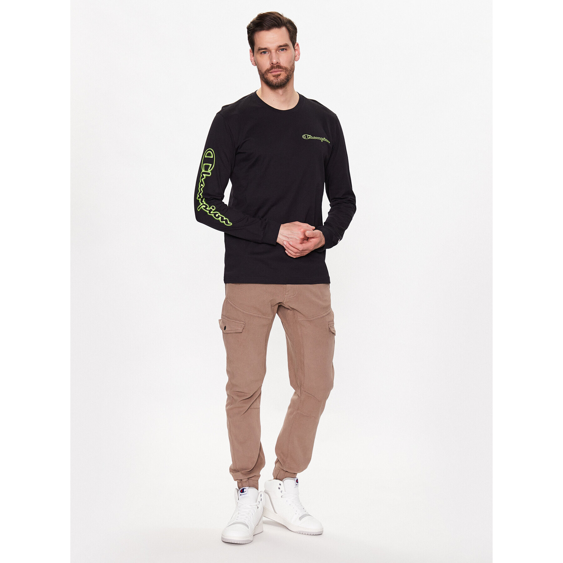 Champion S dlouhým rukávem 218485 Černá Regular Fit - Pepit.cz