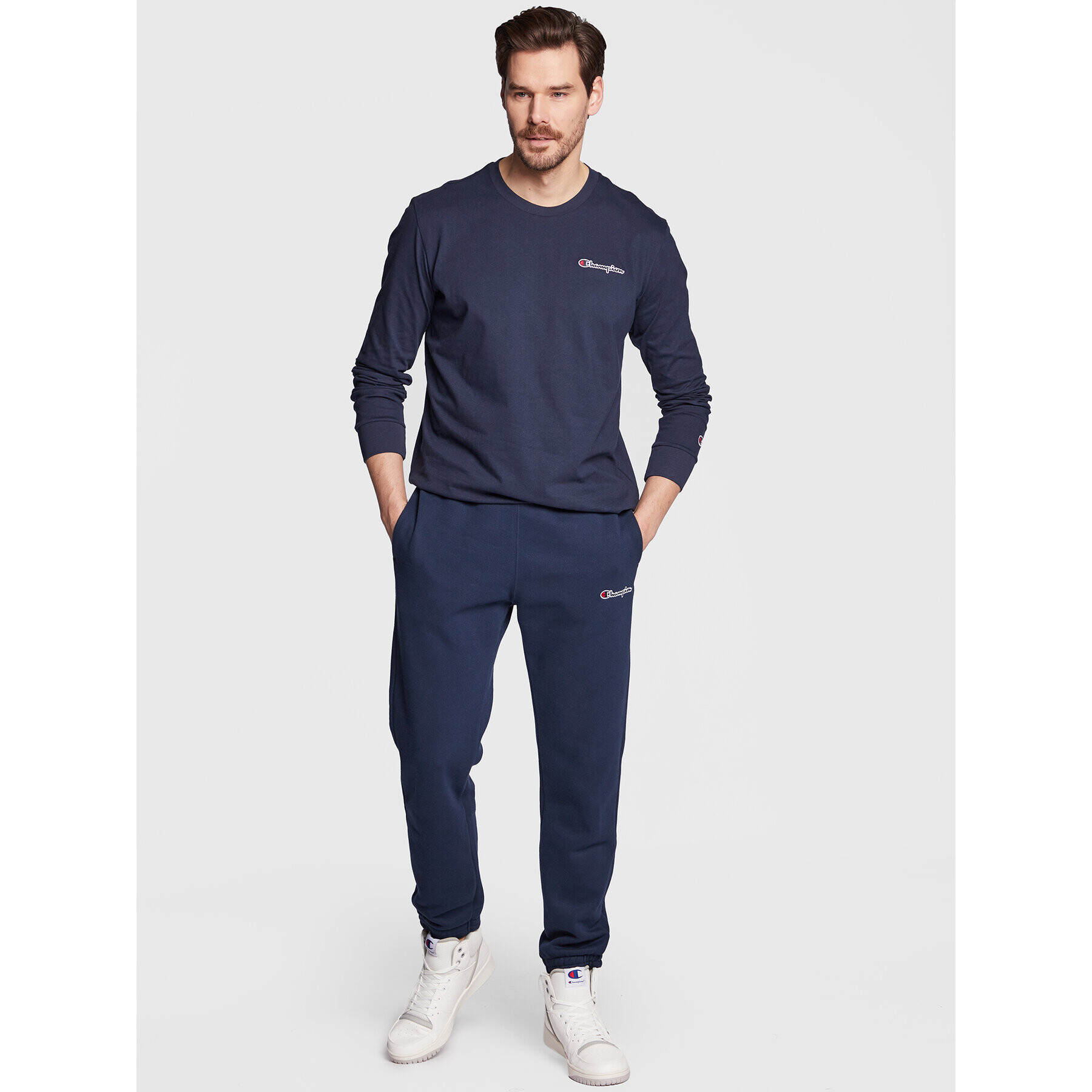 Champion S dlouhým rukávem Crewneck 217868 Tmavomodrá Regular Fit - Pepit.cz