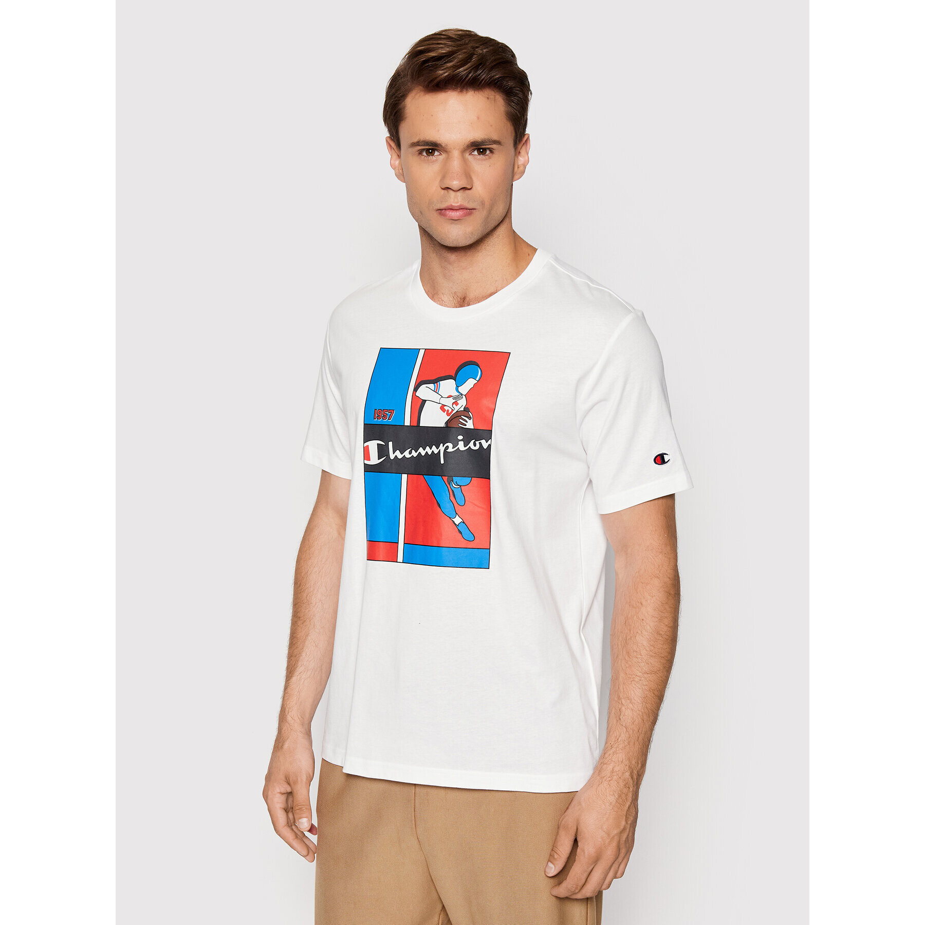 Champion T-Shirt 217274 Bílá Regular Fit - Pepit.cz