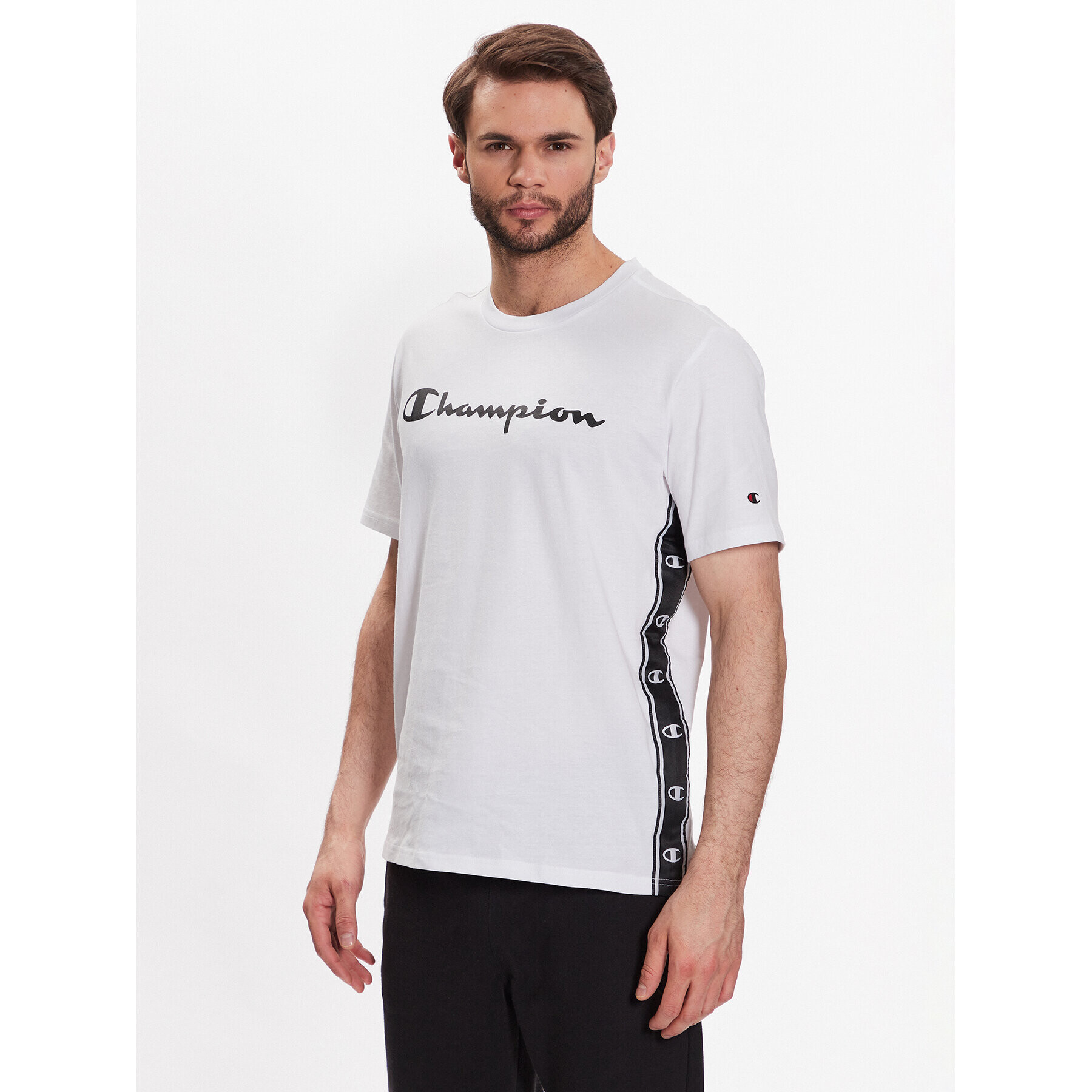 Champion T-Shirt 218477 Bílá Regular Fit - Pepit.cz