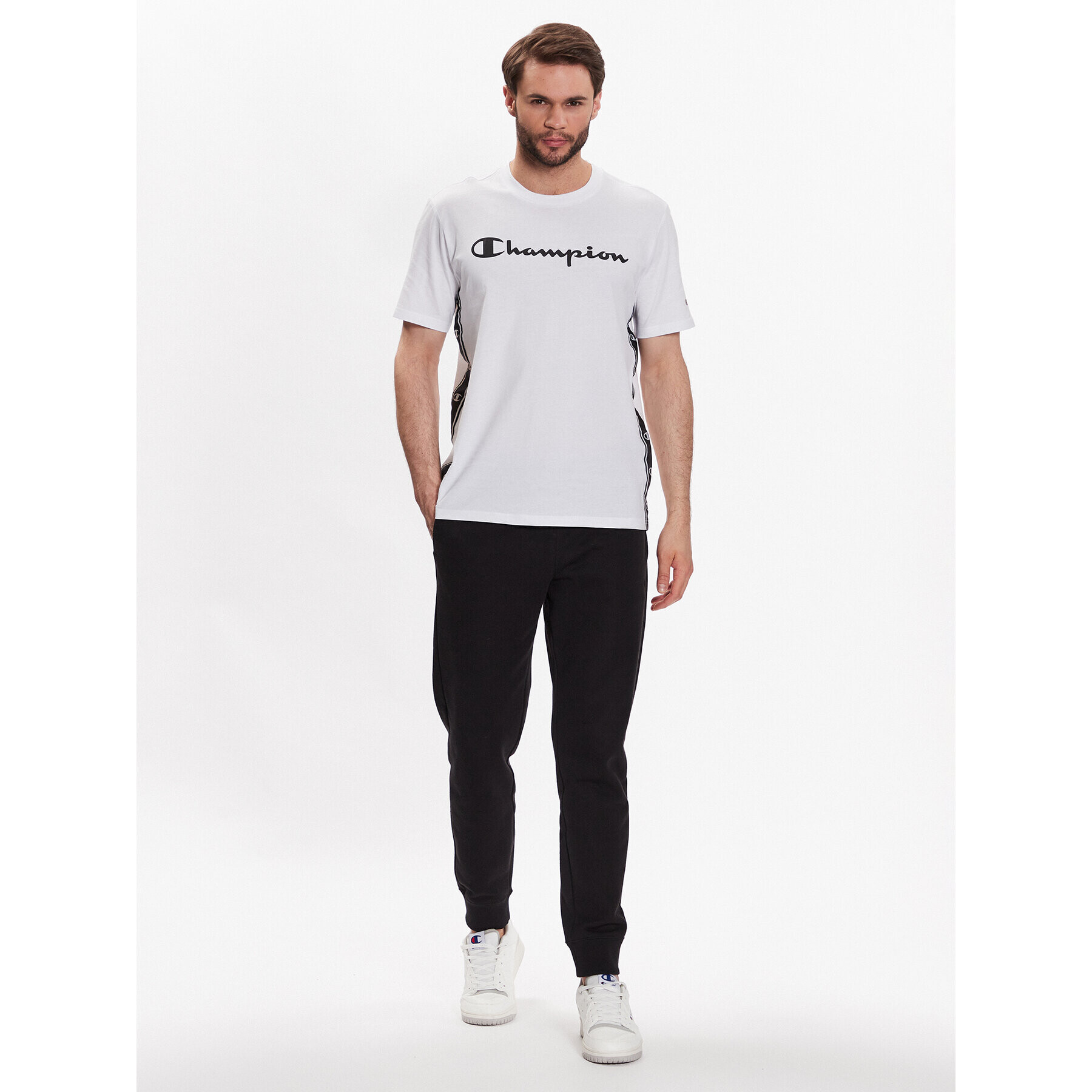 Champion T-Shirt 218477 Bílá Regular Fit - Pepit.cz