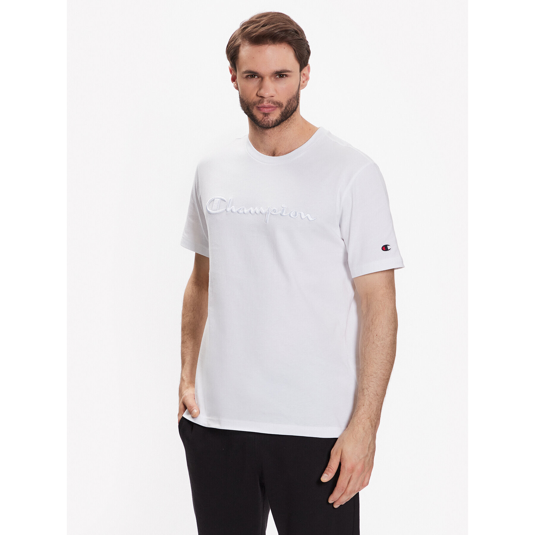 Champion T-Shirt 218490 Bílá Regular Fit - Pepit.cz