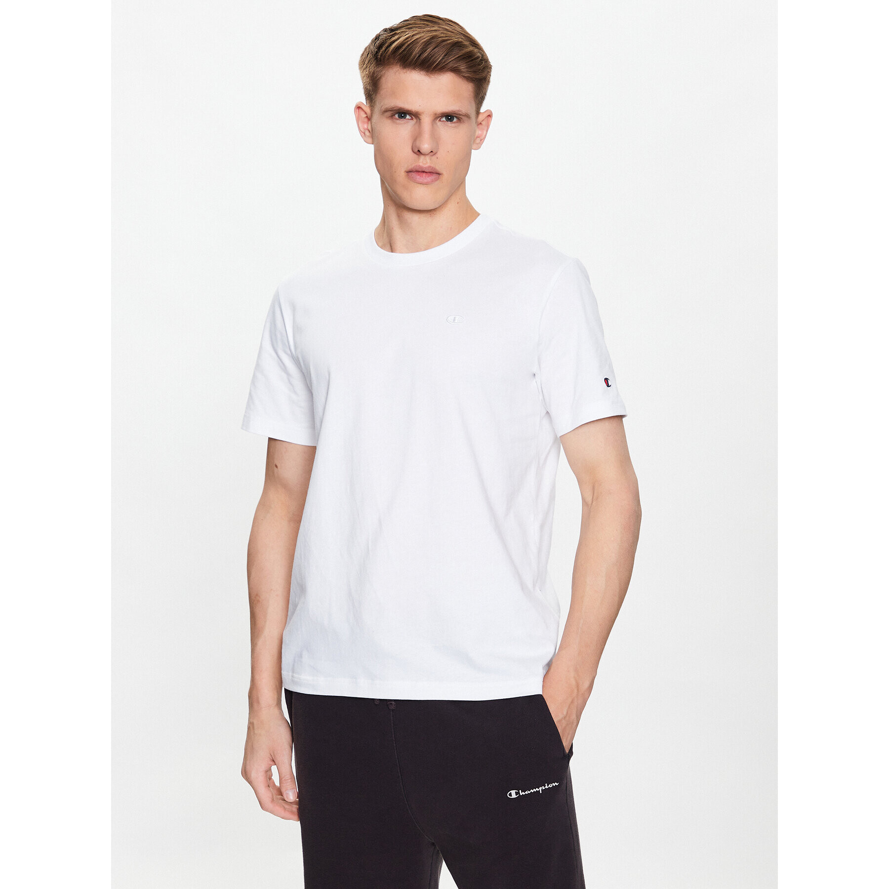 Champion T-Shirt 218496 Bílá Regular Fit - Pepit.cz