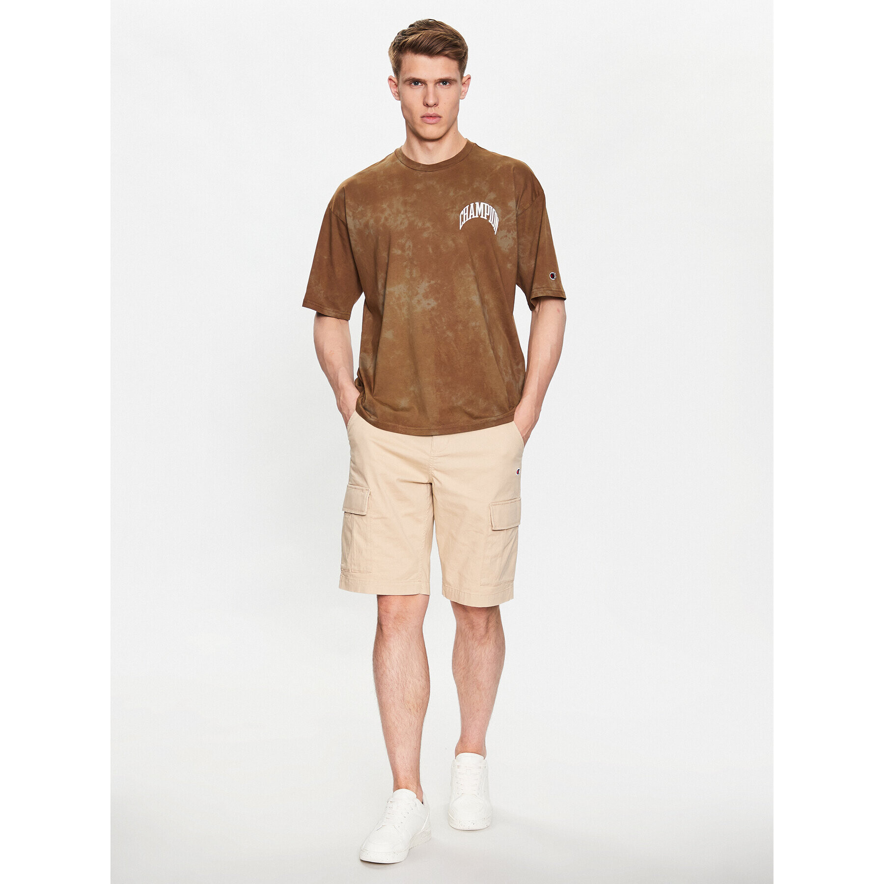 Champion T-Shirt 218507 Khaki Regular Fit - Pepit.cz