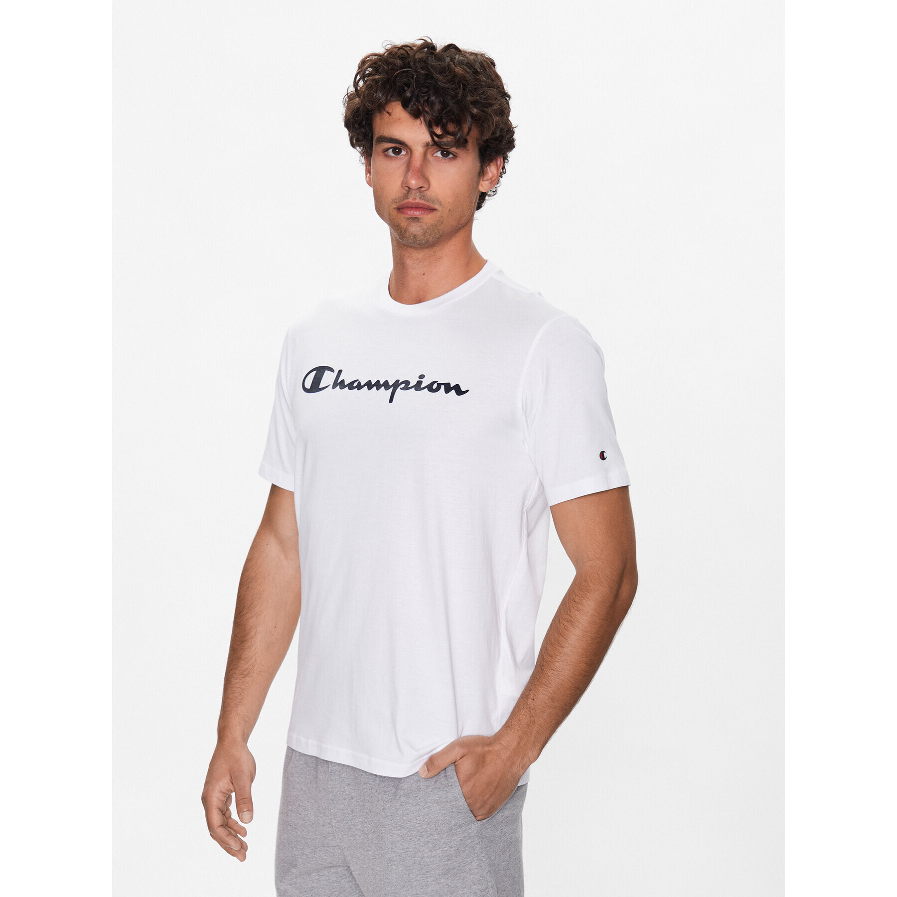 Champion T-Shirt 218531 Bílá Regular Fit - Pepit.cz