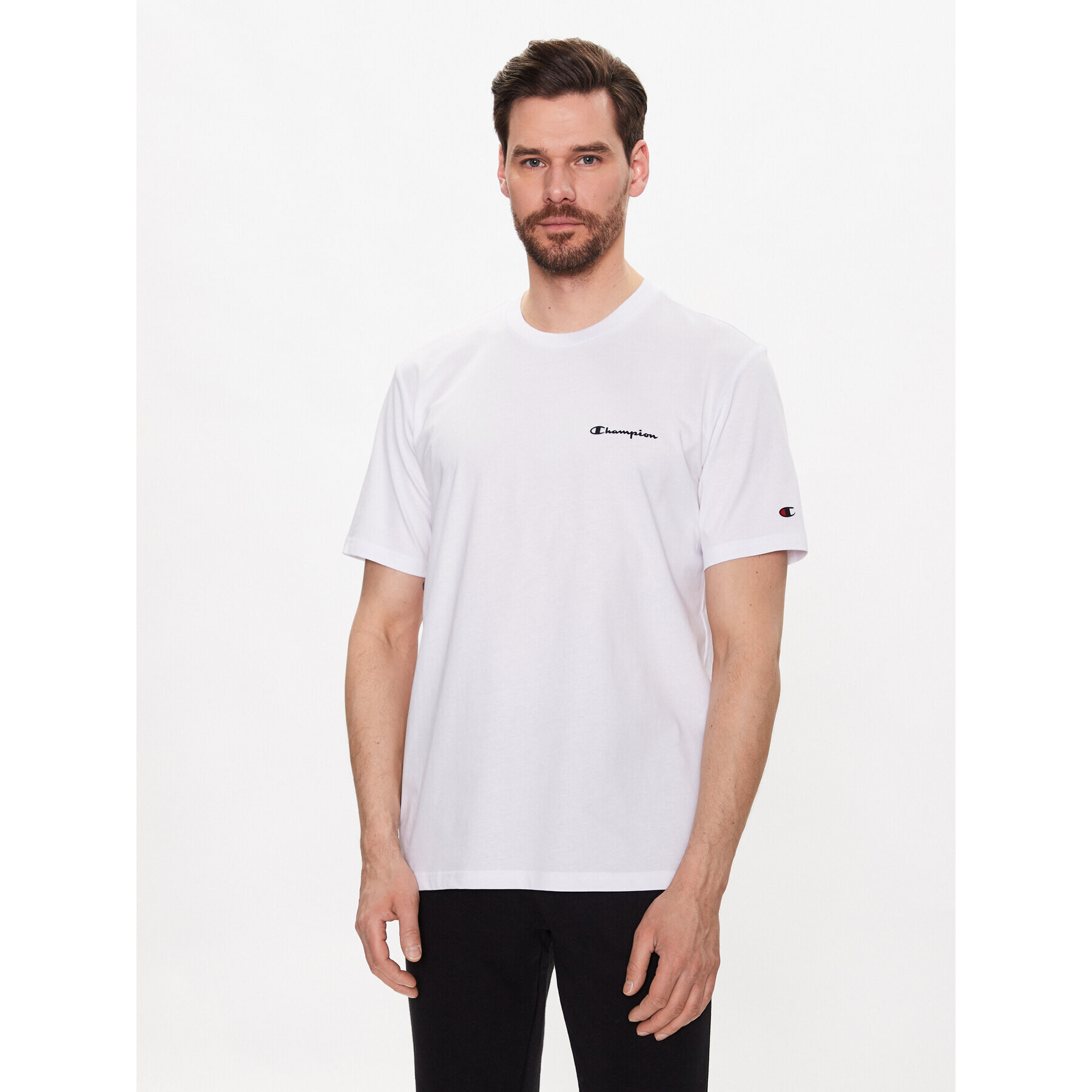 Champion T-Shirt 218539 Bílá Regular Fit - Pepit.cz