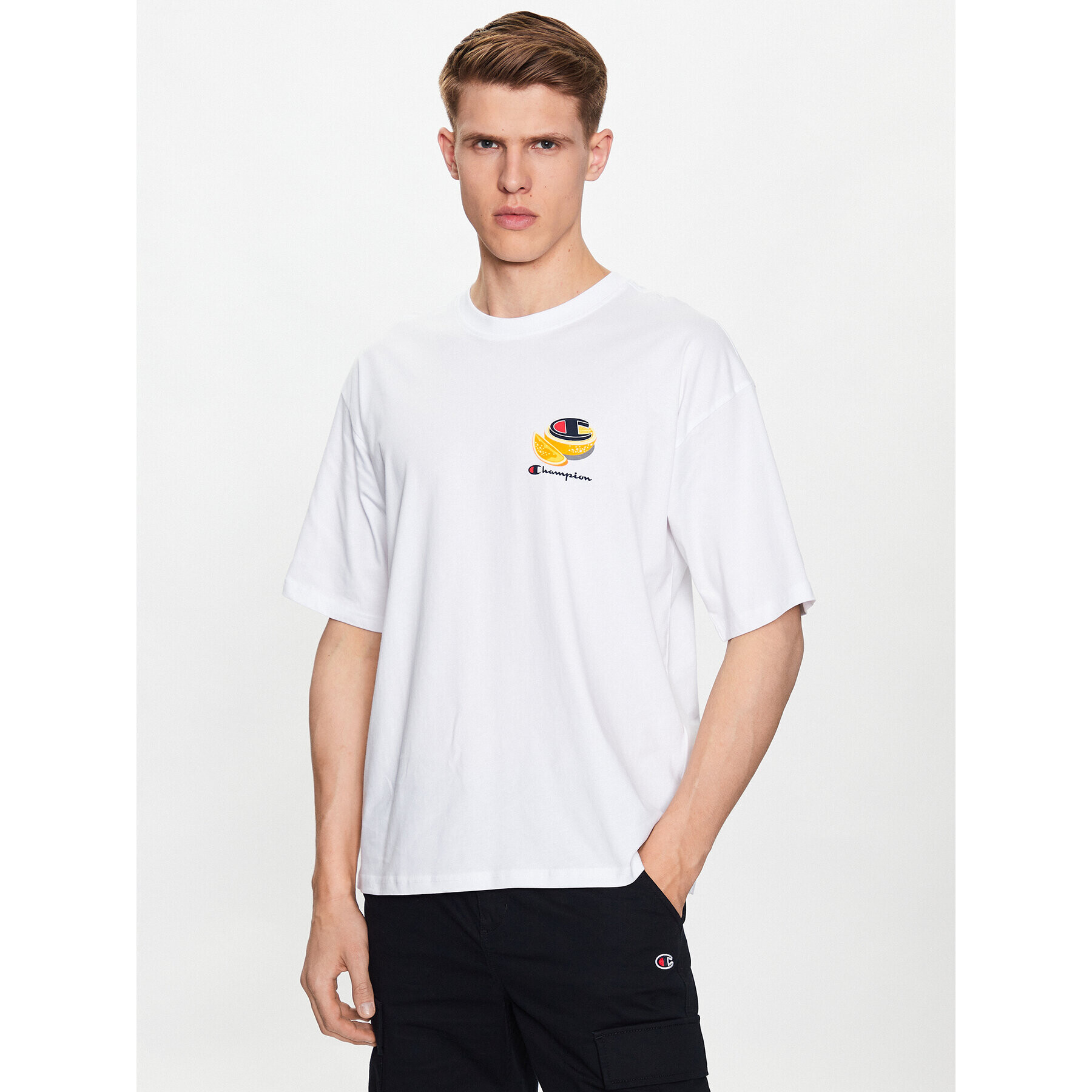 Champion T-Shirt 218632 Bílá Regular Fit - Pepit.cz