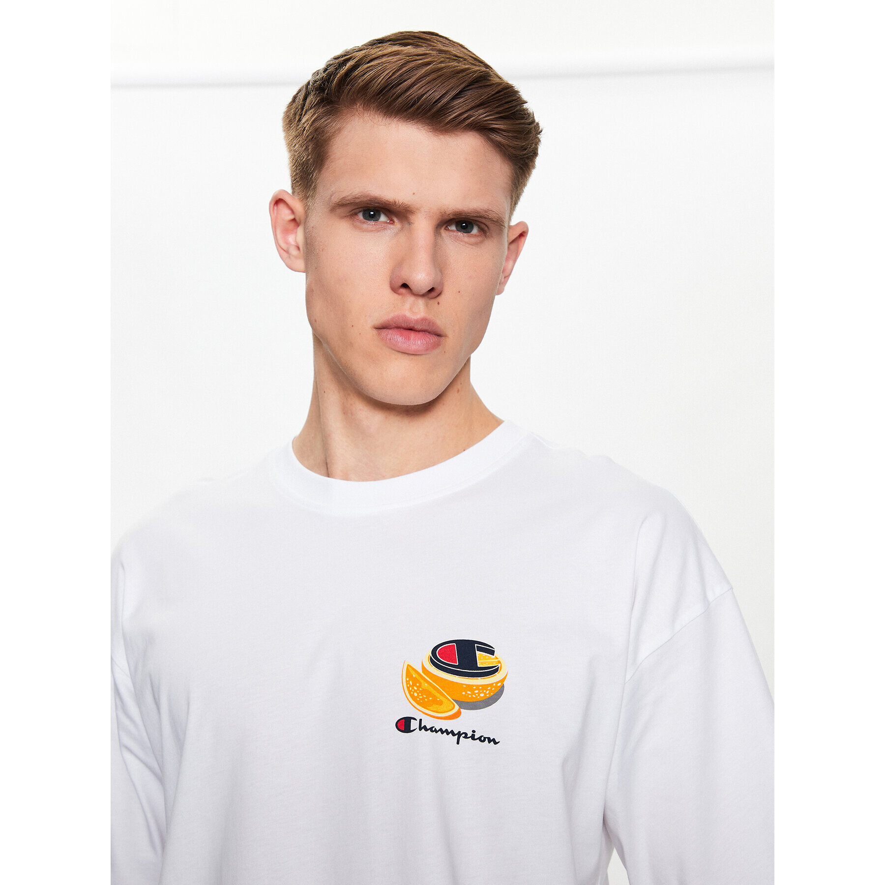 Champion T-Shirt 218632 Bílá Regular Fit - Pepit.cz