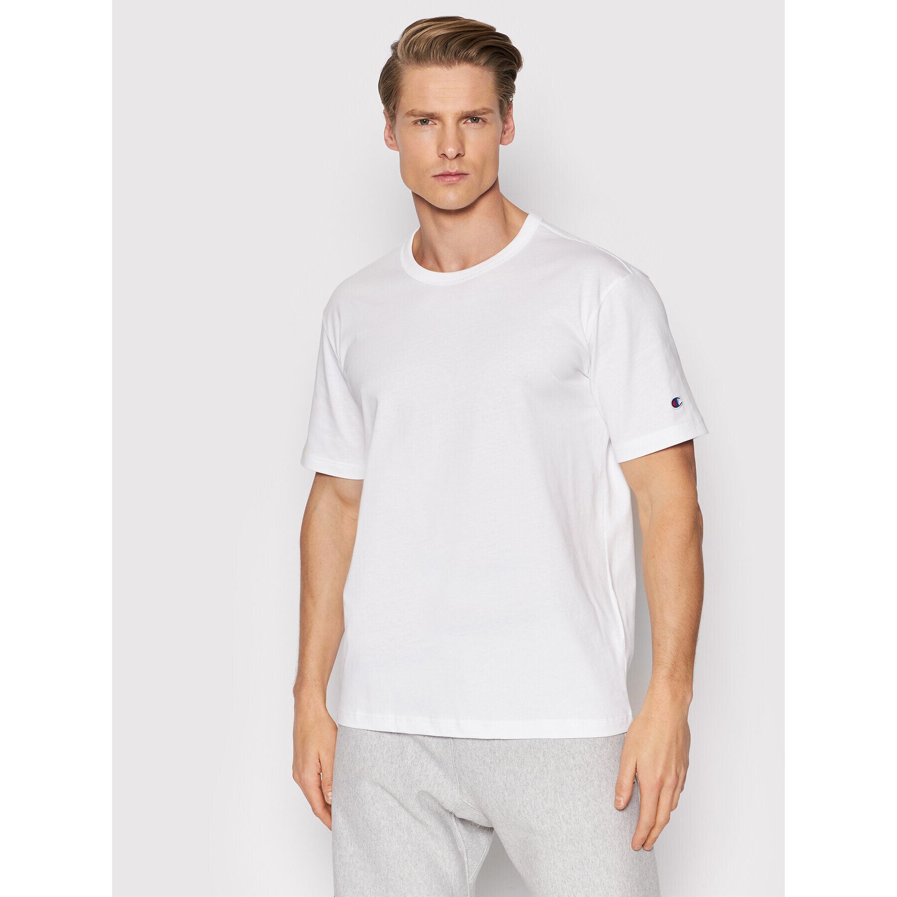 Champion T-Shirt Basic 216546 Bílá Regular Fit - Pepit.cz