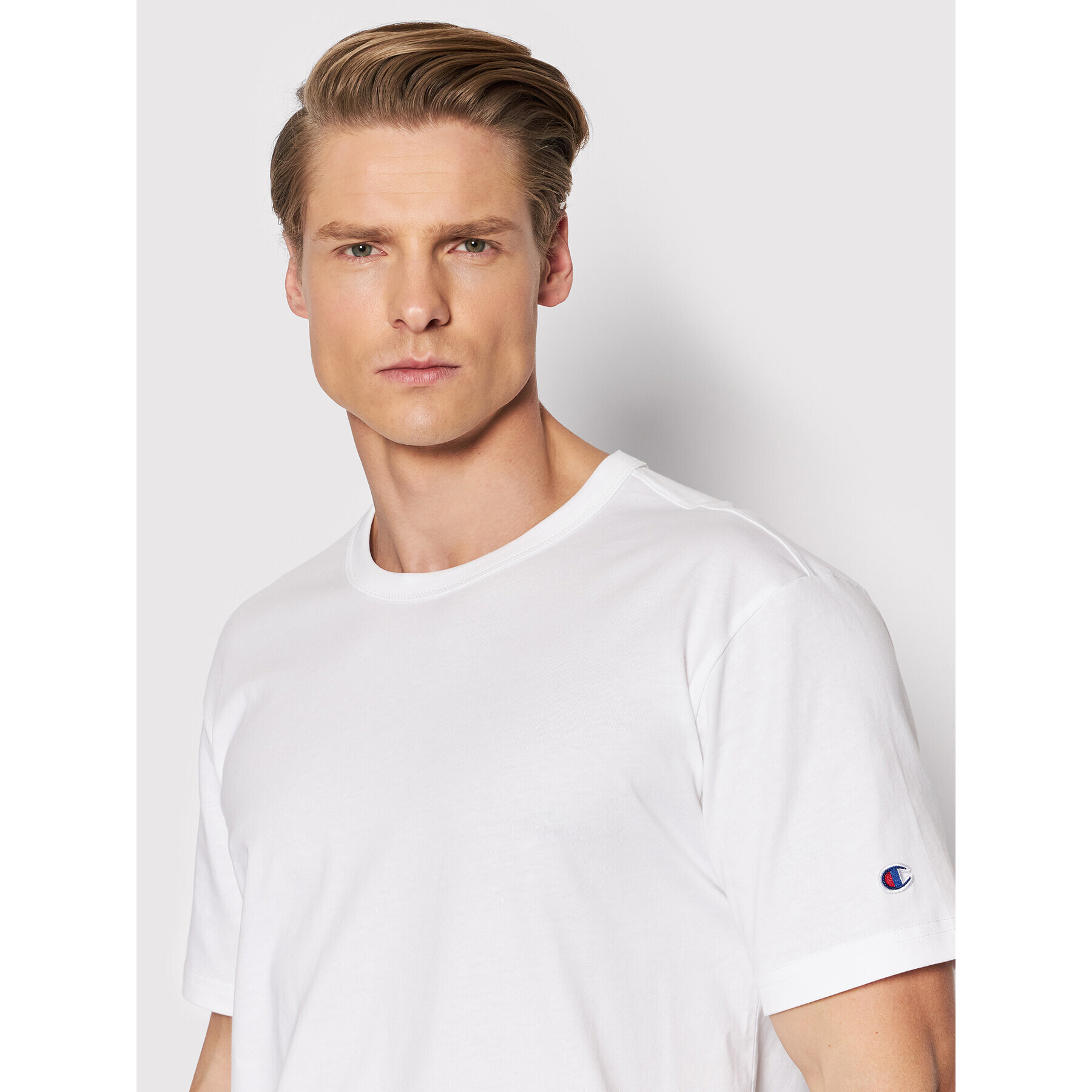 Champion T-Shirt Basic 216546 Bílá Regular Fit - Pepit.cz