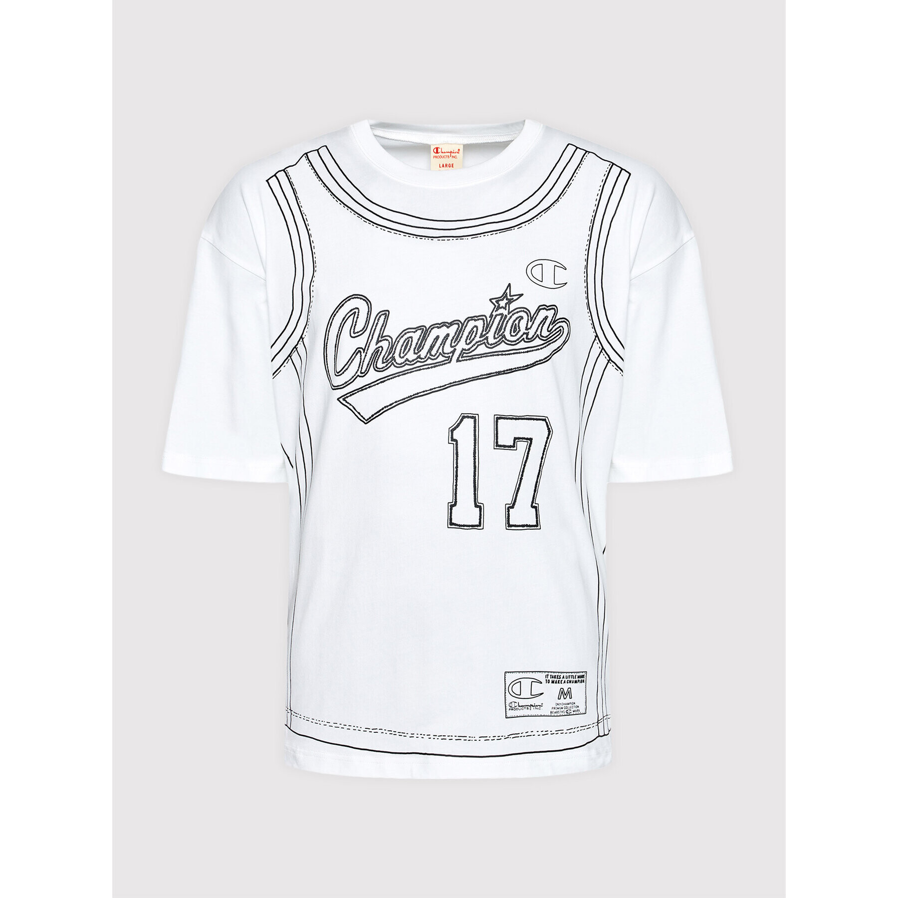 Champion T-Shirt Basketball Tank Print 216427 Bílá Custom Fit - Pepit.cz