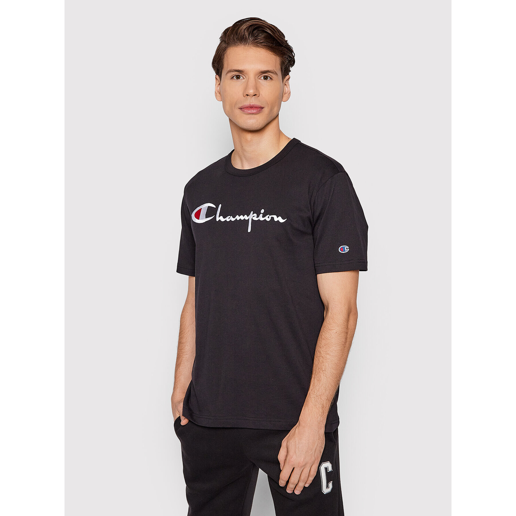 Champion T-Shirt Big Script Logo 216547 Černá Regular Fit - Pepit.cz