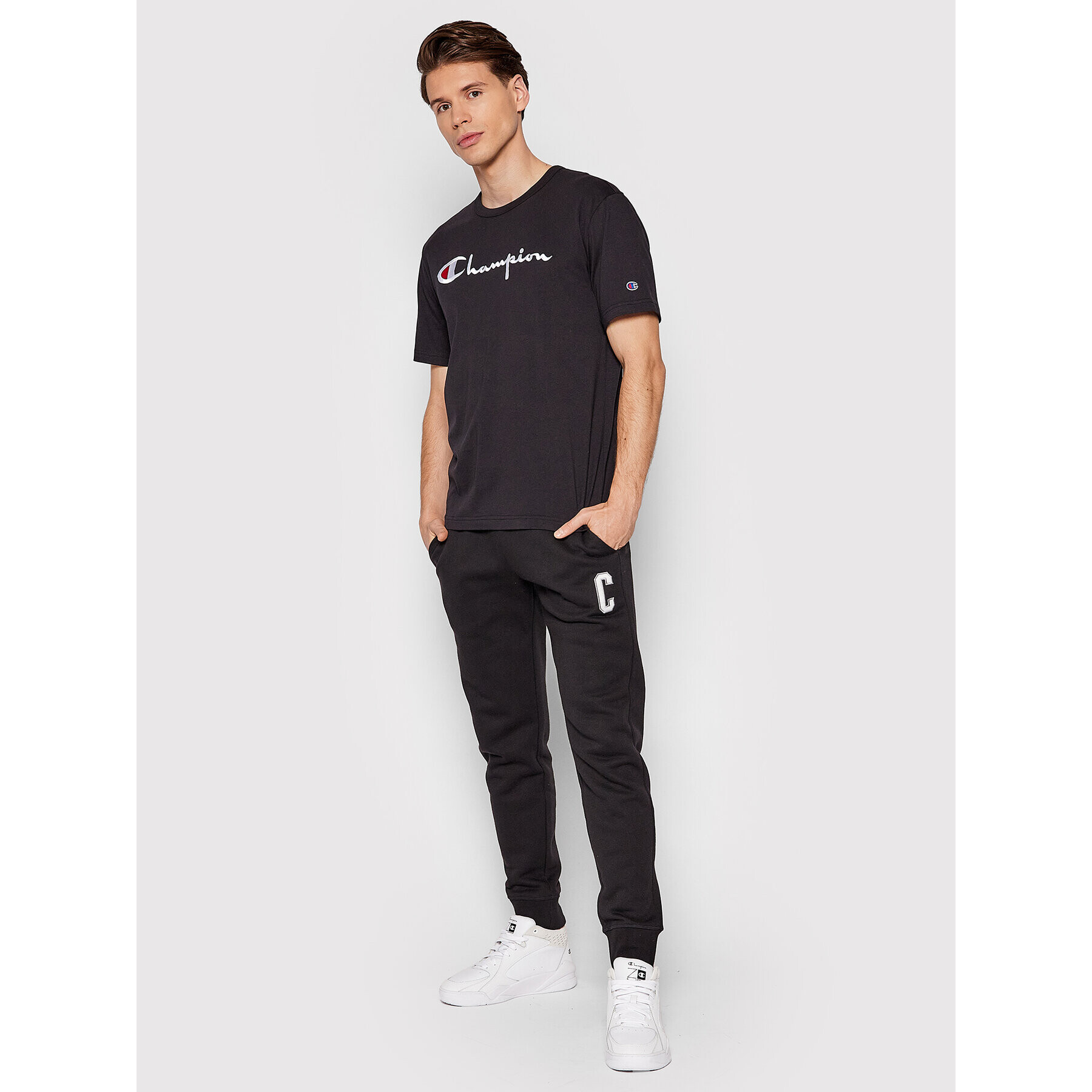 Champion T-Shirt Big Script Logo 216547 Černá Regular Fit - Pepit.cz