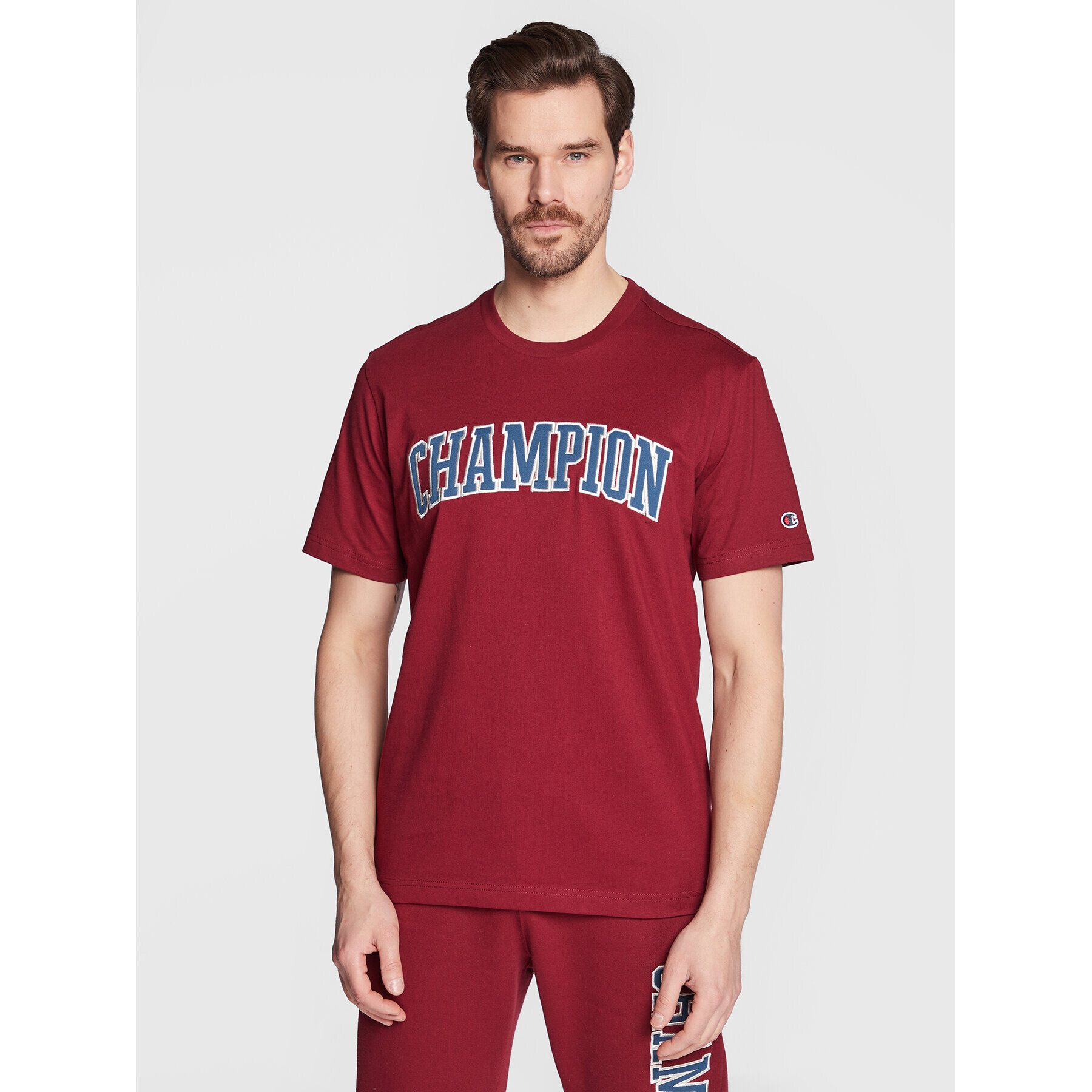 Champion T-Shirt Bookstore Logo 217882 Bordó Regular Fit - Pepit.cz