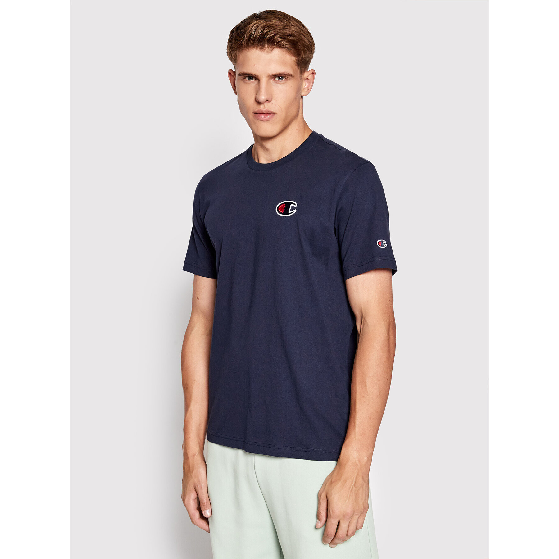 Champion T-Shirt C Logo 217069 Tmavomodrá Comfort Fit - Pepit.cz