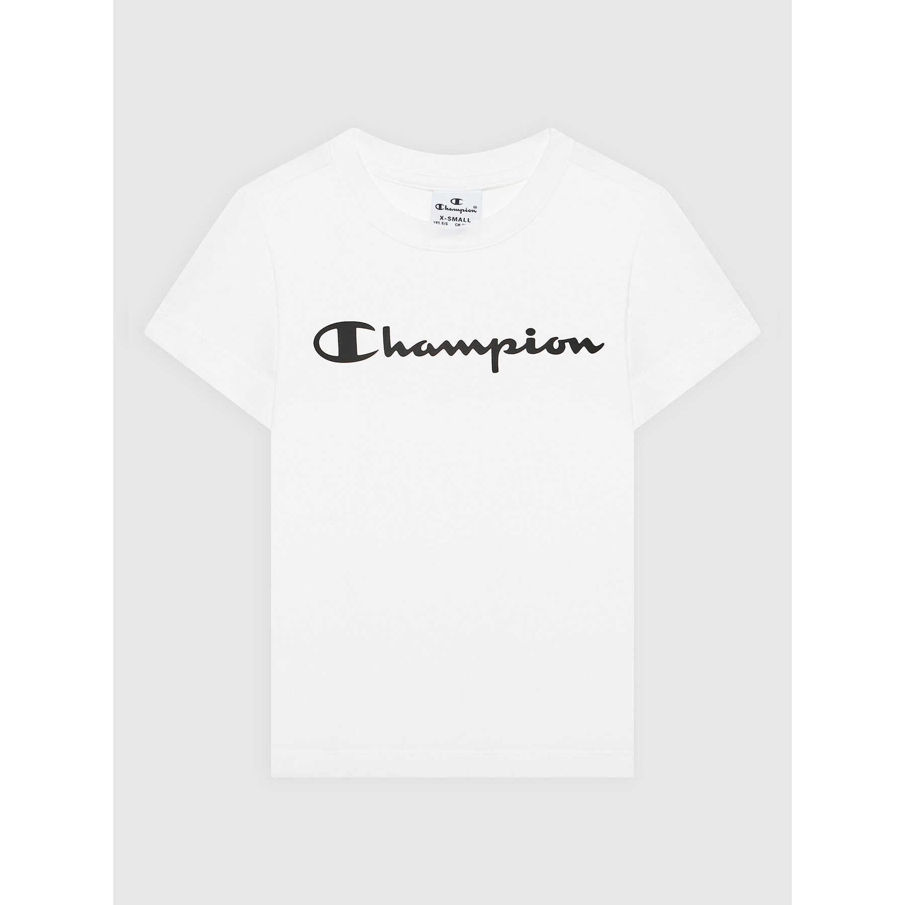 Champion T-Shirt Contrast Script Logo 404541 Bílá Regular Fit - Pepit.cz