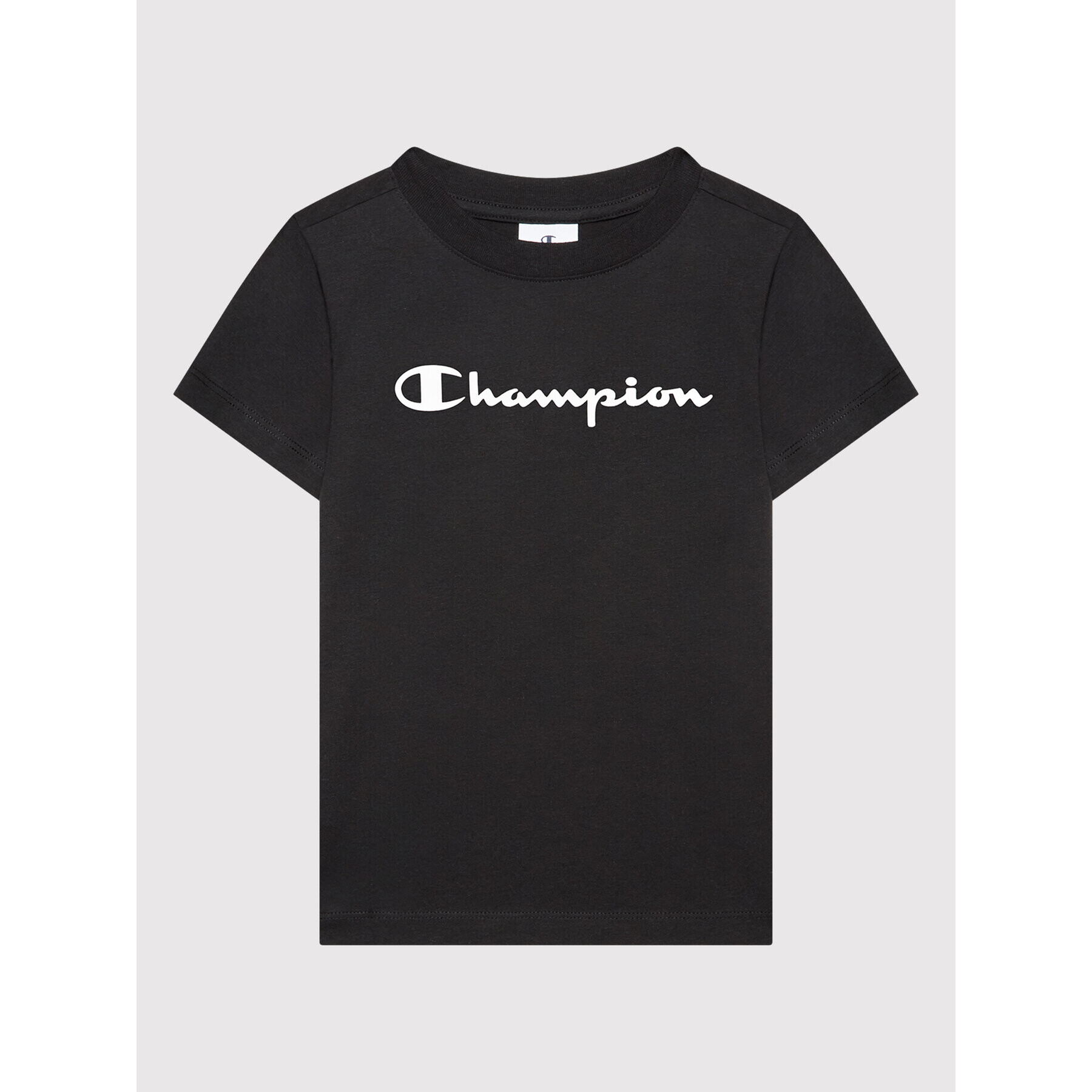 Champion T-Shirt Contrast Script Logo 404541 Černá Regular Fit - Pepit.cz