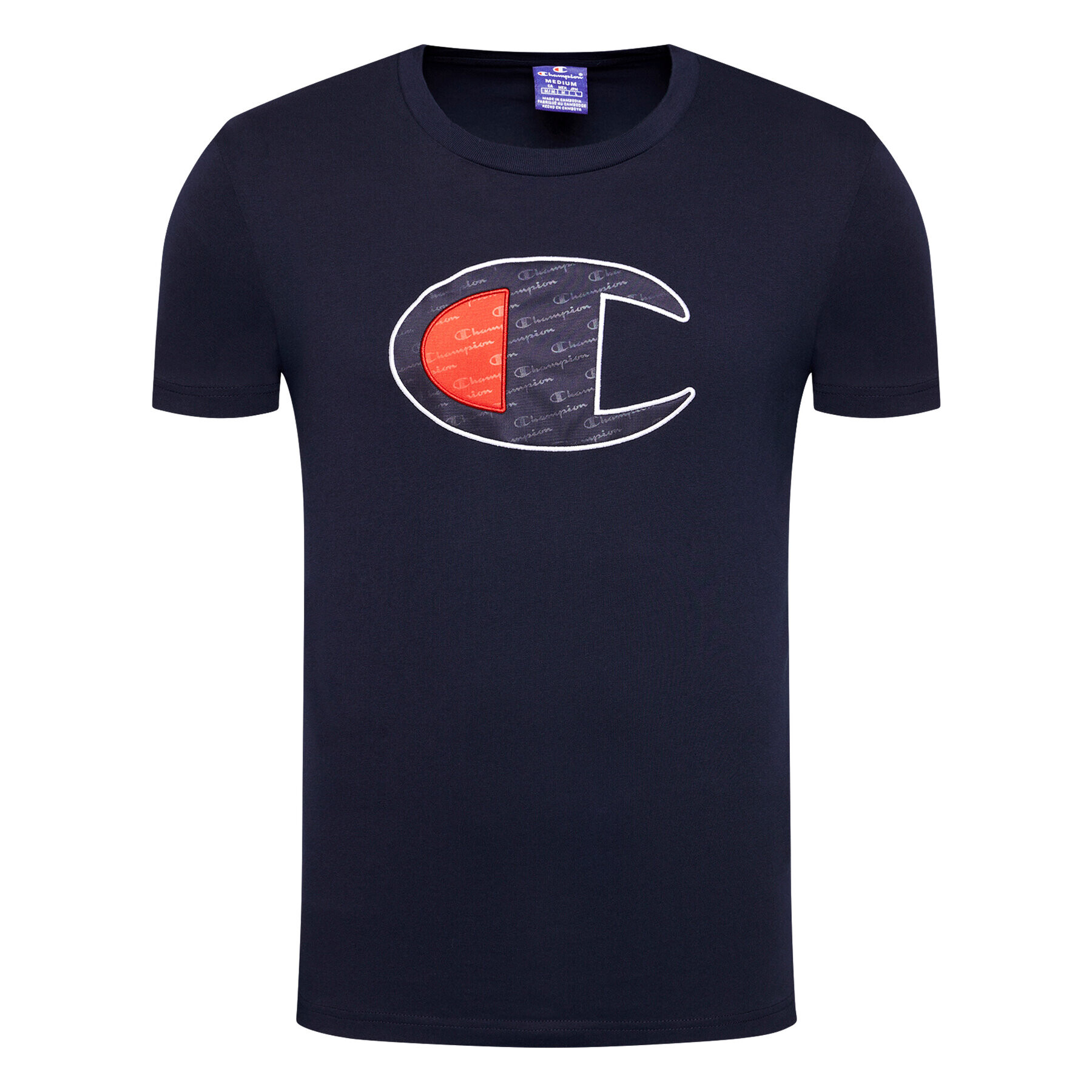 Champion T-Shirt Crewneck 214405 Tmavomodrá Comfort Fit - Pepit.cz