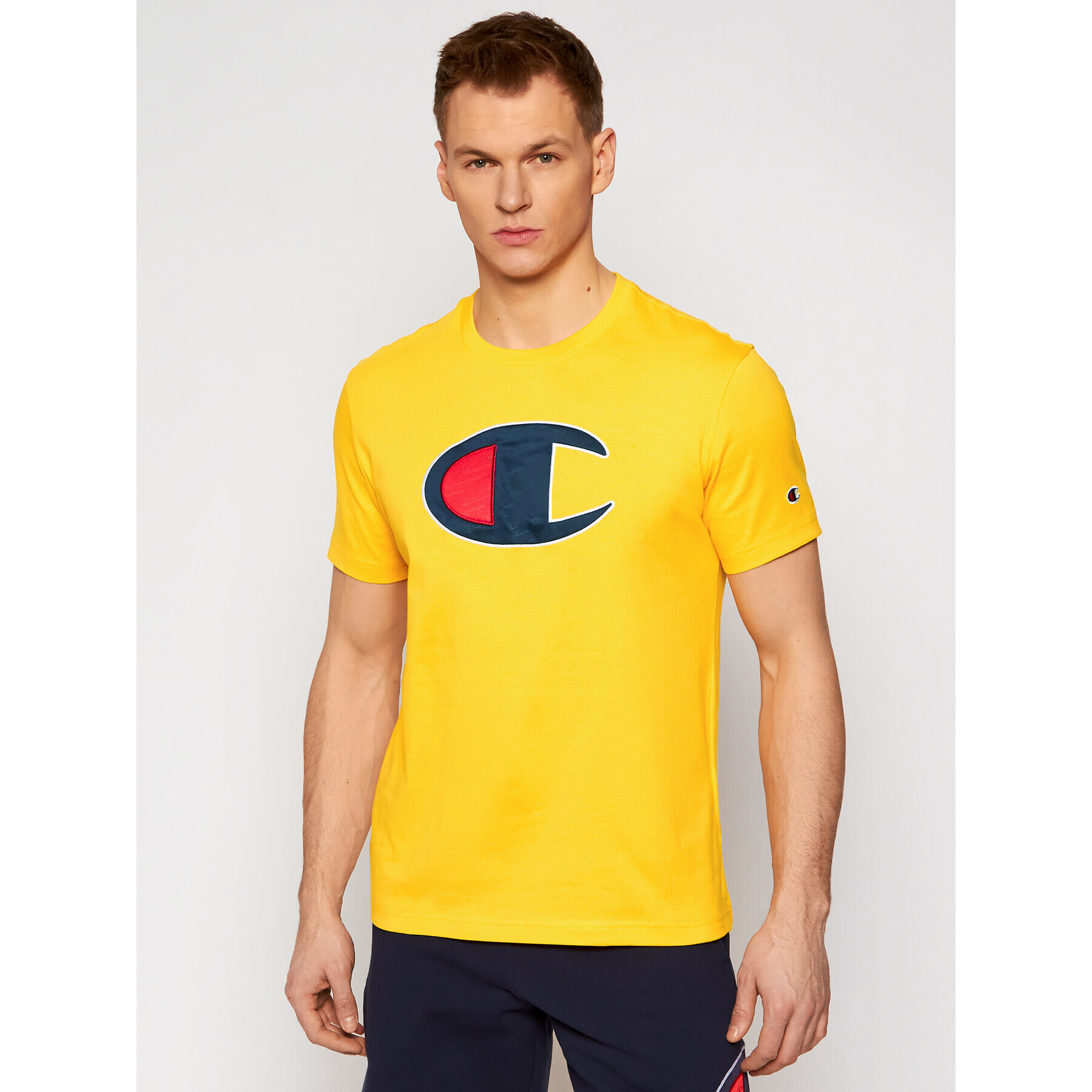 Champion T-Shirt Crewneck 214405 Žlutá Regular Fit - Pepit.cz