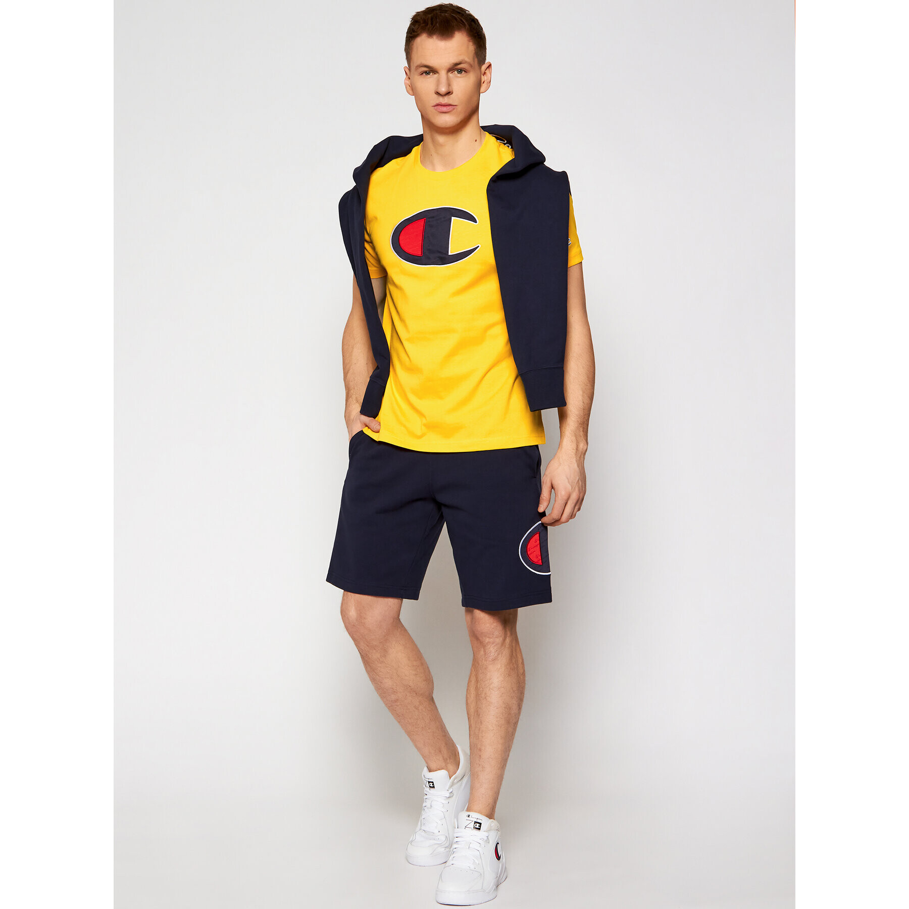 Champion T-Shirt Crewneck 214405 Žlutá Regular Fit - Pepit.cz