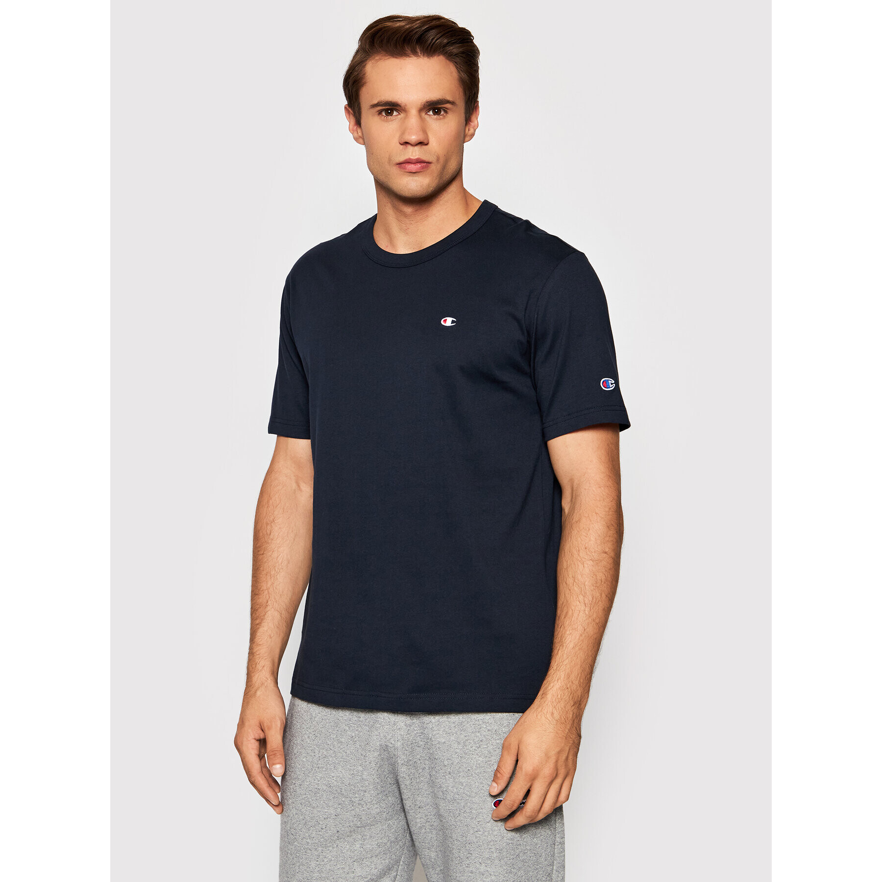 Champion T-Shirt Crewneck 216545 Tmavomodrá Regular Fit - Pepit.cz