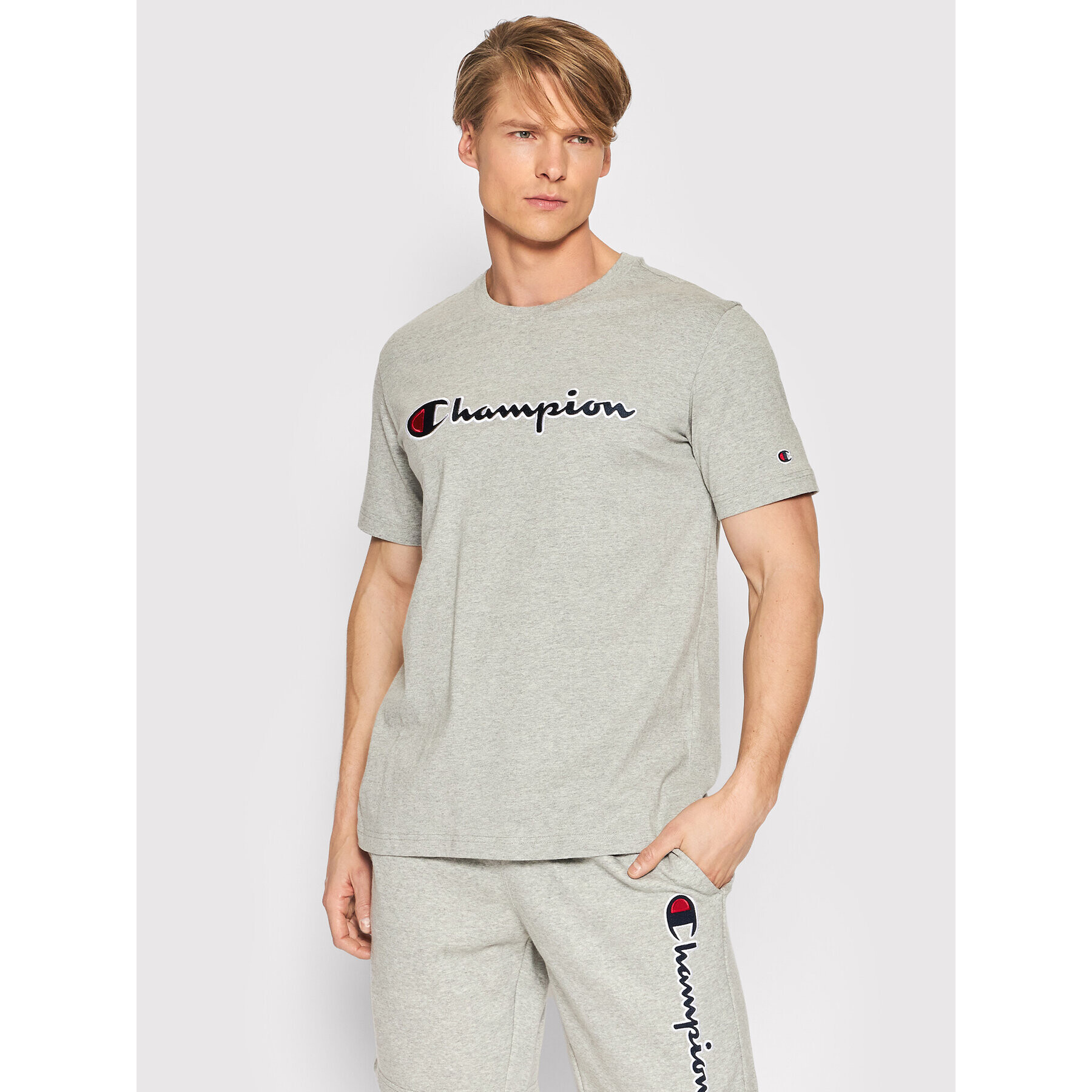 Champion T-Shirt Crewneck 217814 Šedá Regular Fit - Pepit.cz