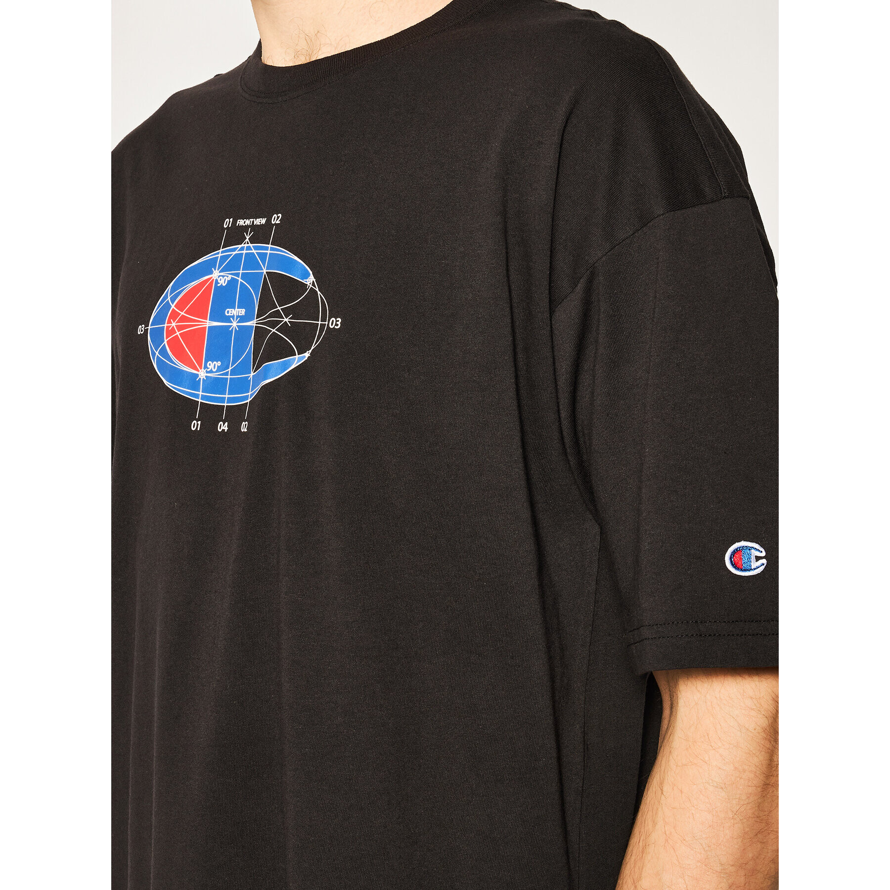 Champion T-Shirt Deconstructed C Logo 214420 Černá Muscle Fit - Pepit.cz