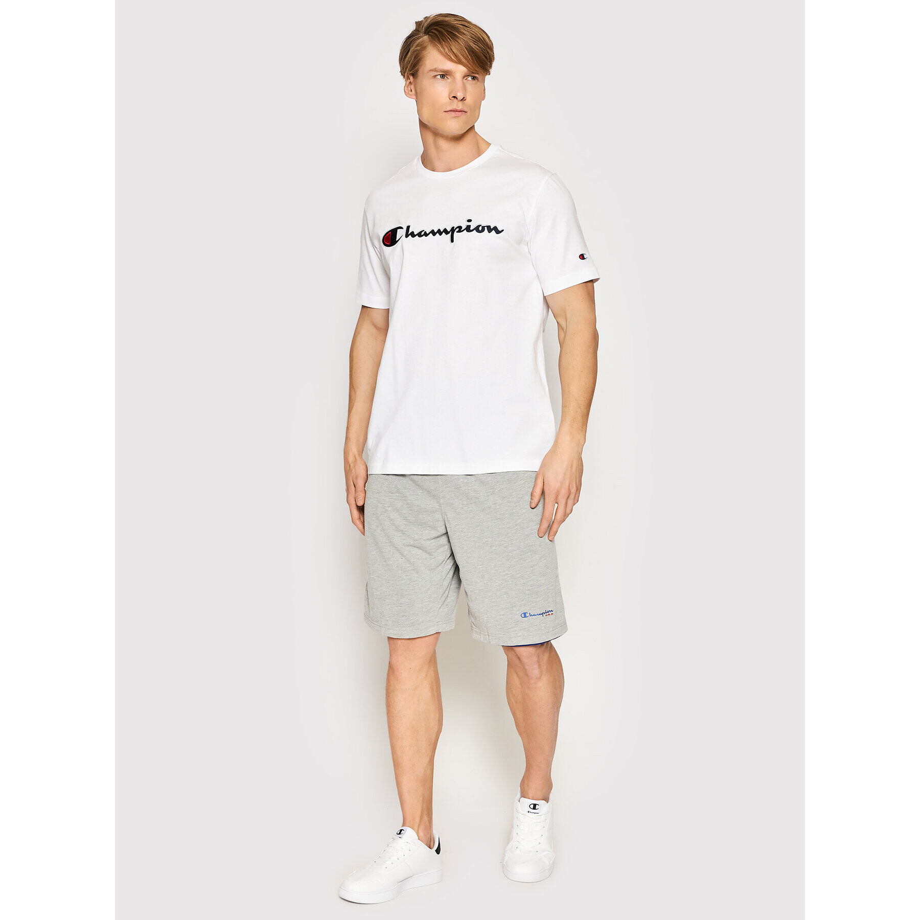 Champion T-Shirt Embroidered 217814 Bílá Regular Fit - Pepit.cz