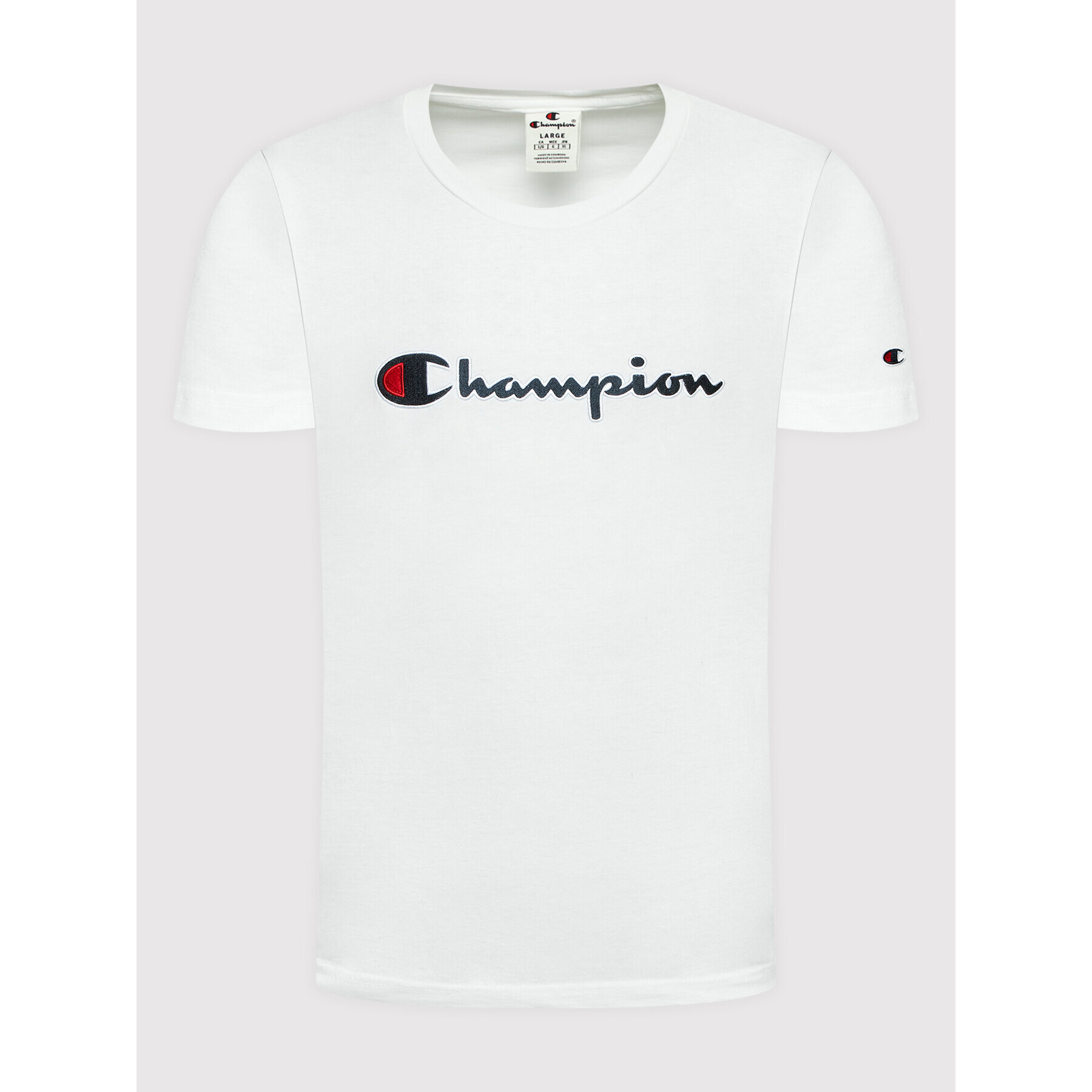 Champion T-Shirt Embroidered 217814 Bílá Regular Fit - Pepit.cz