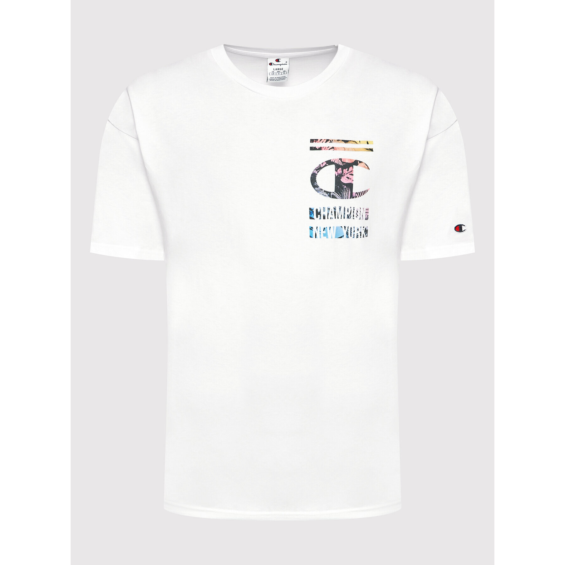 Champion T-Shirt Graphic 217270 Bílá Regular Fit - Pepit.cz