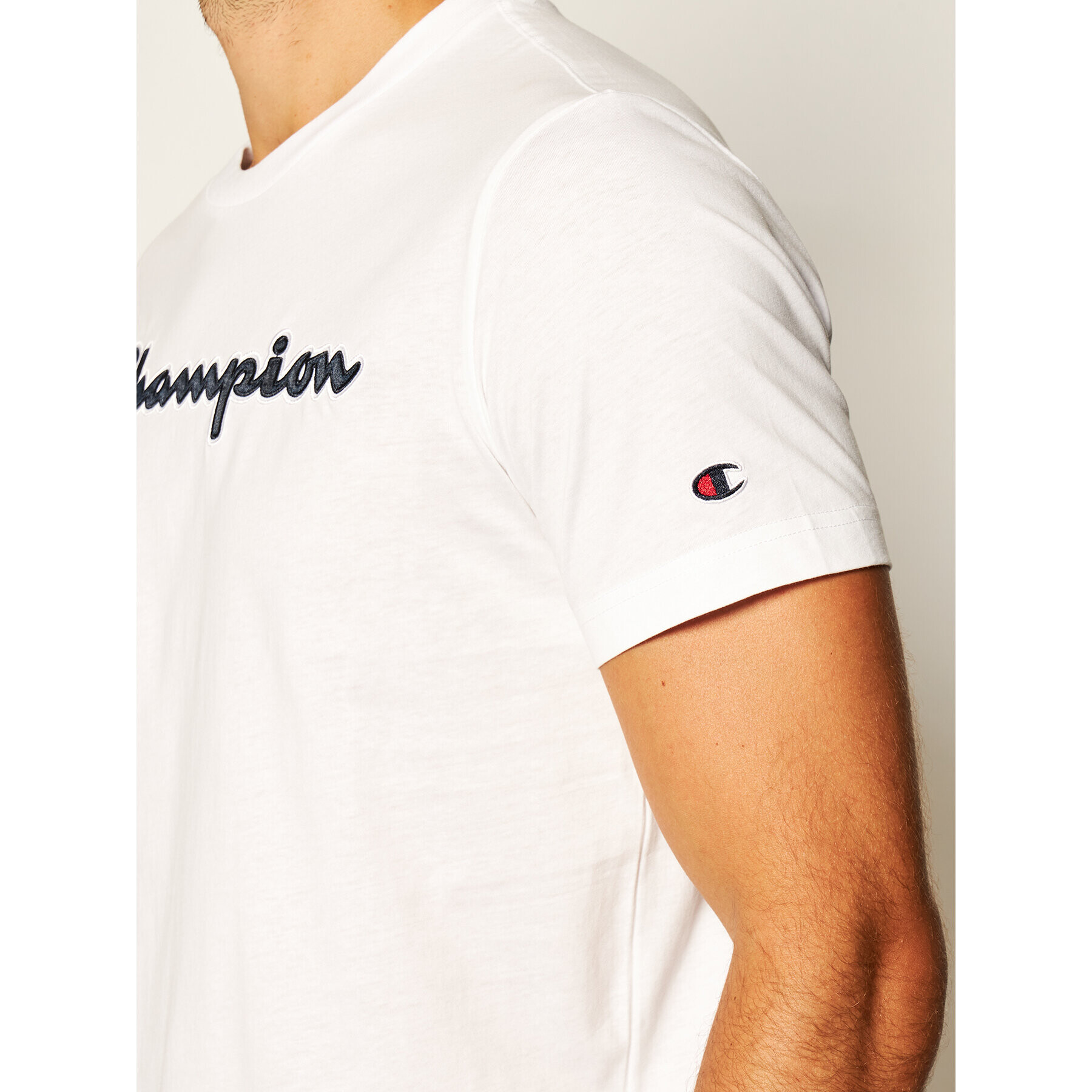 Champion T-Shirt Logo 214194 Bílá Regular Fit - Pepit.cz