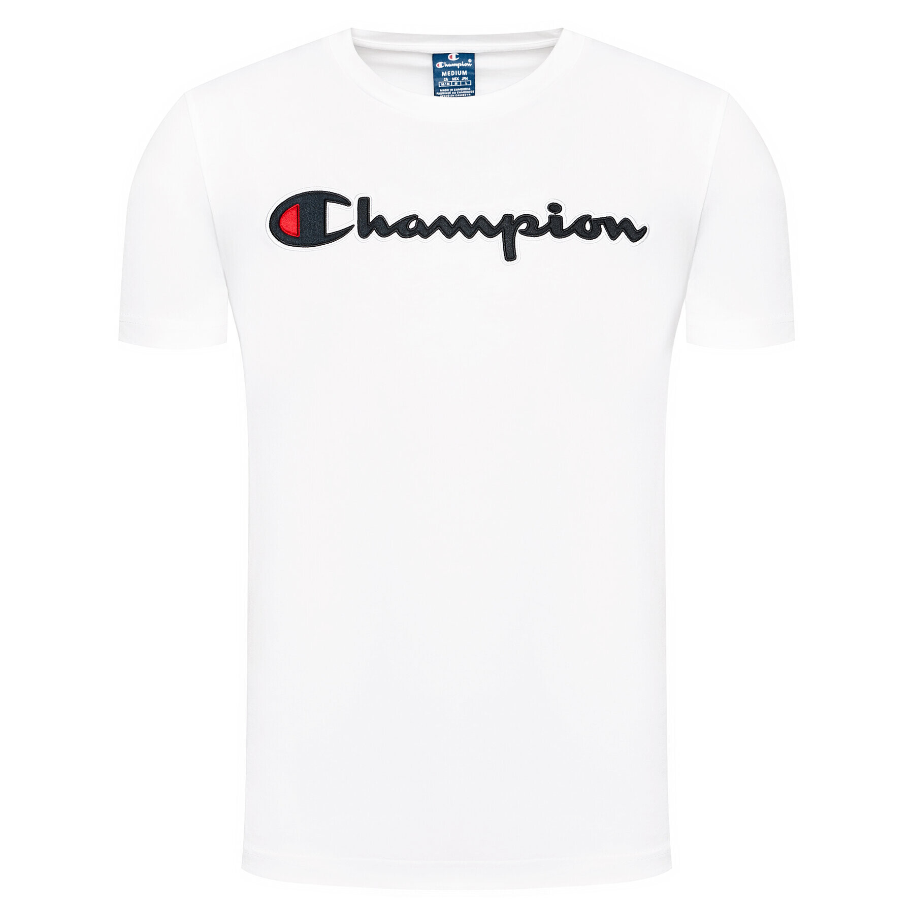 Champion T-Shirt Logo 214194 Bílá Regular Fit - Pepit.cz