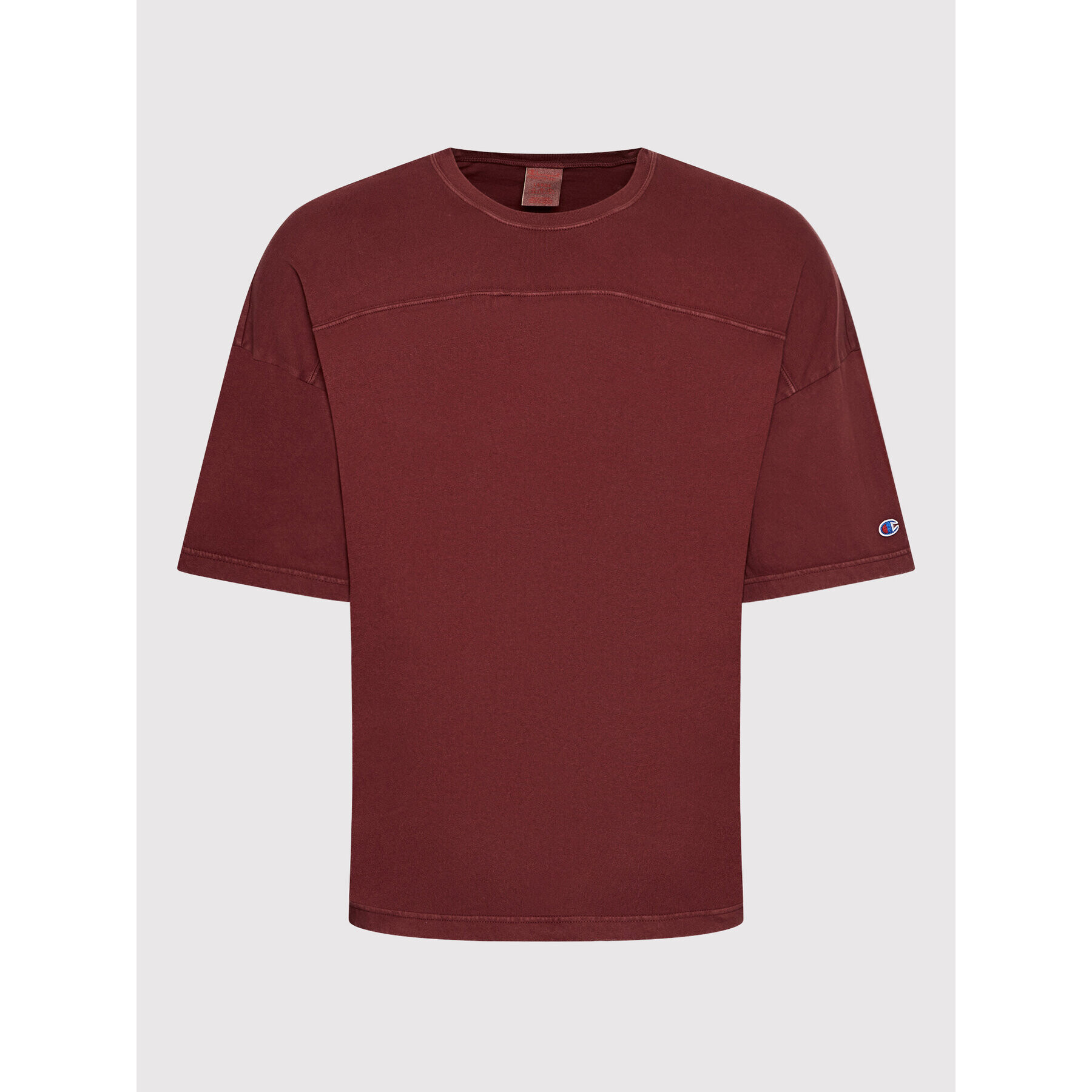 Champion T-Shirt Logo 216492 Bordó Relaxed Fit - Pepit.cz