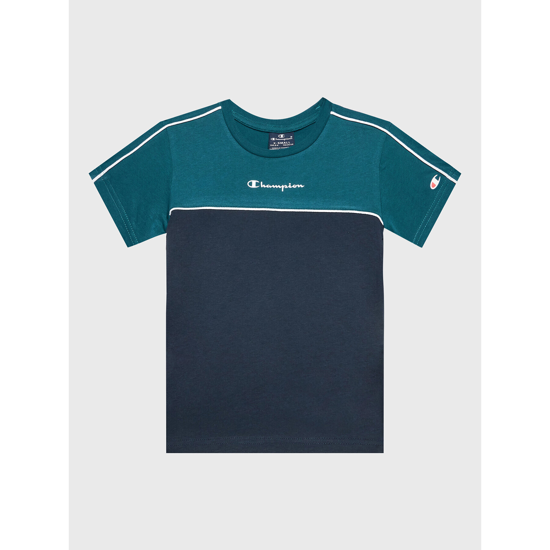 Champion T-Shirt Piping Block 306148 Tmavomodrá Regular Fit - Pepit.cz