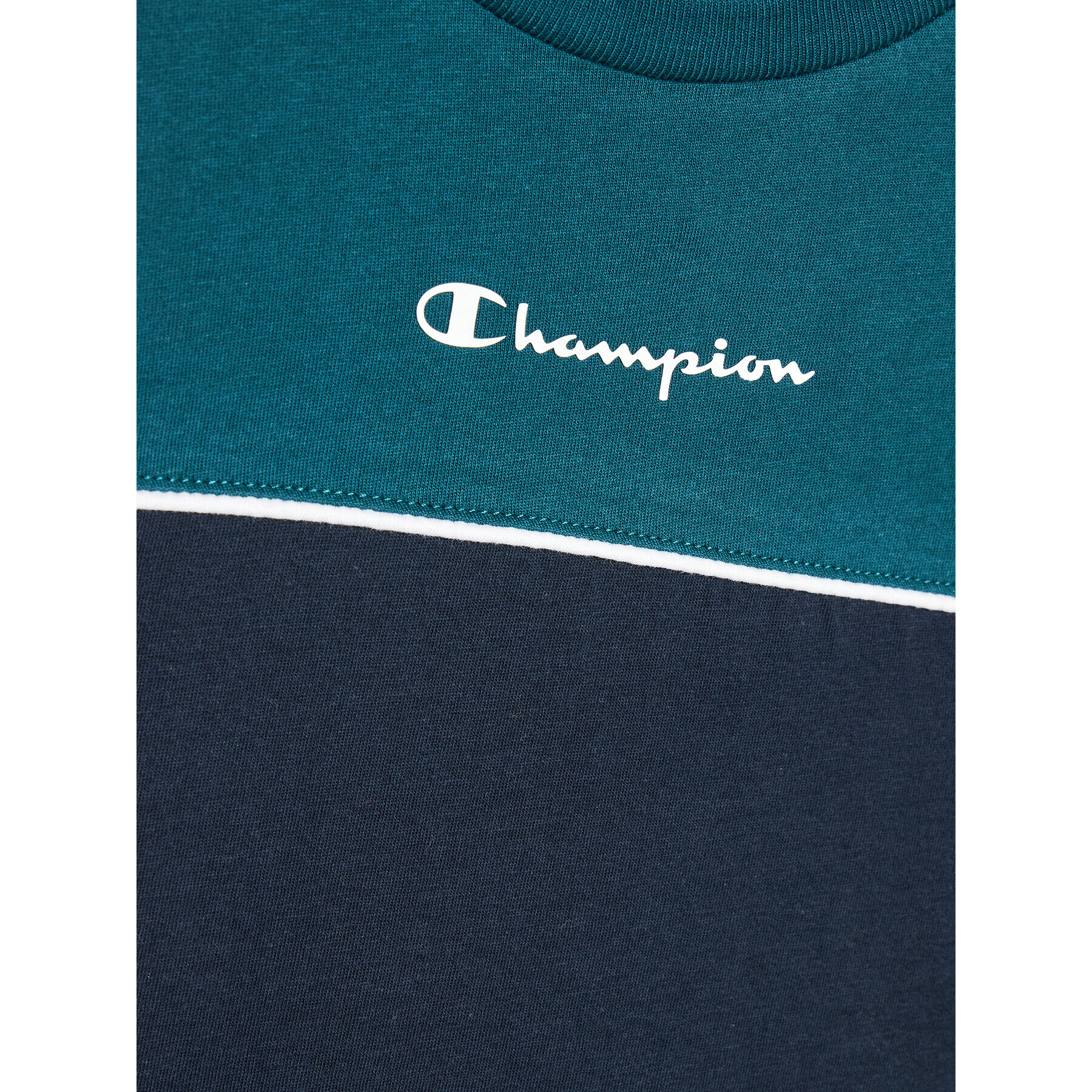 Champion T-Shirt Piping Block 306148 Tmavomodrá Regular Fit - Pepit.cz