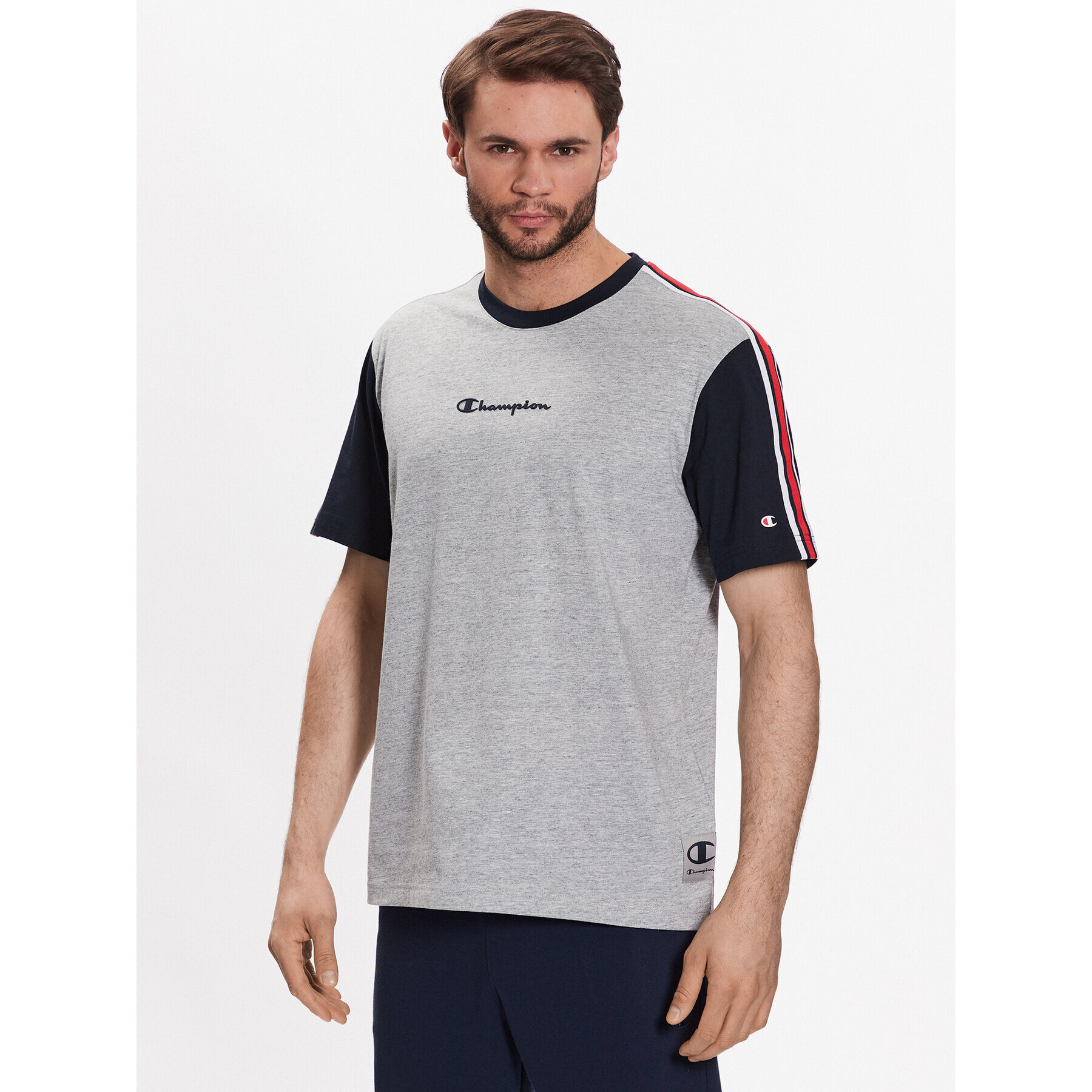 Champion T-Shirt Retro Basketball 218768 Šedá Regular Fit - Pepit.cz