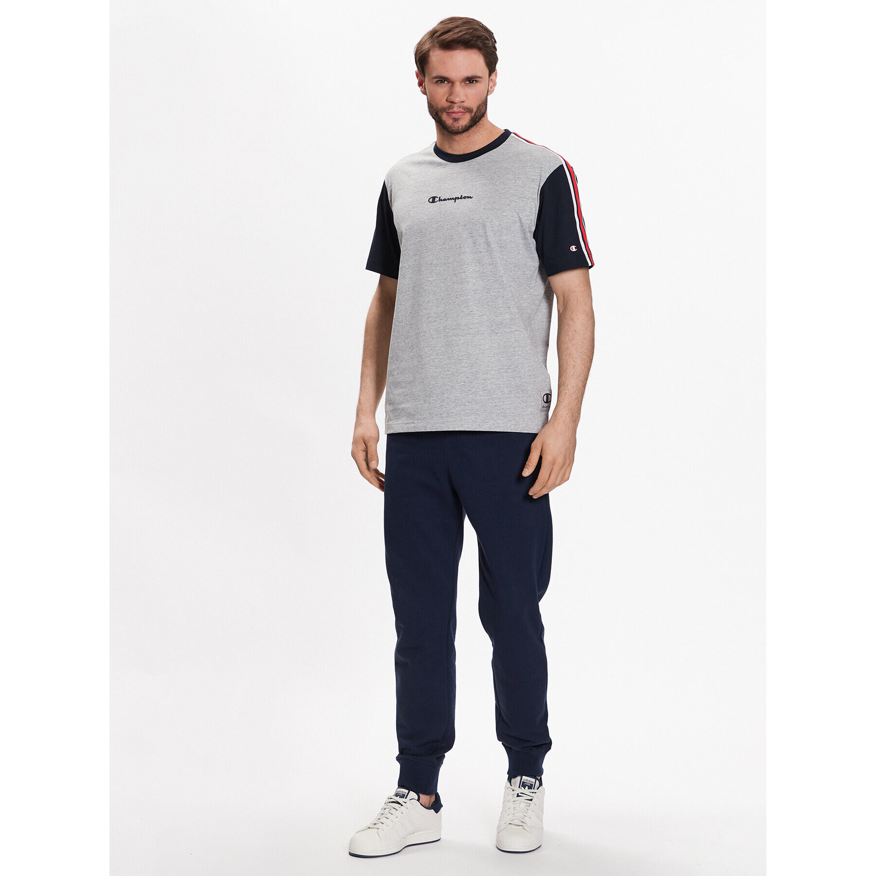 Champion T-Shirt Retro Basketball 218768 Šedá Regular Fit - Pepit.cz